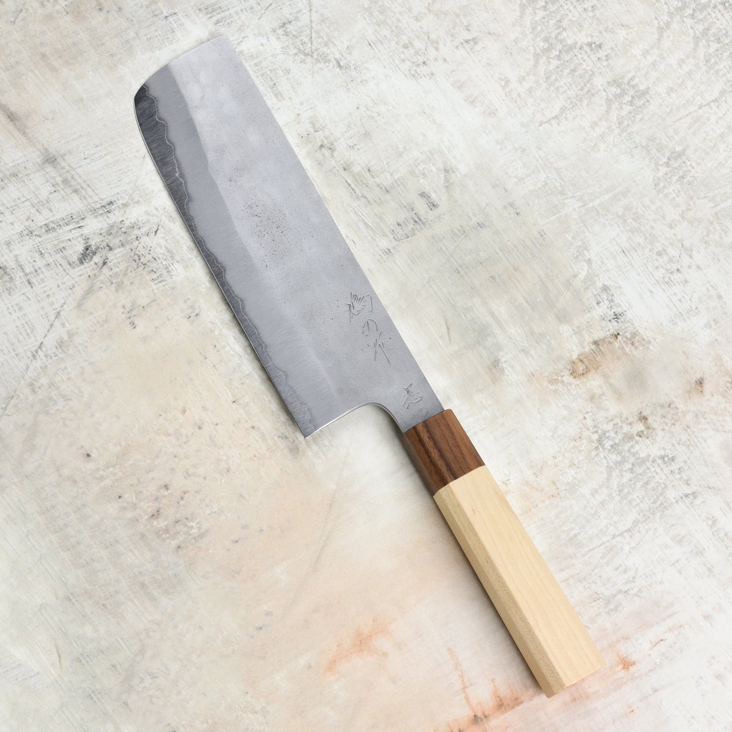 Hatono Shirogami #1 Nashiji Stainless Clad 6.7" Tall Nakiri