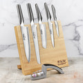 Global 6 Piece Magnetic Easel Knife Set with Bonus Sharpener