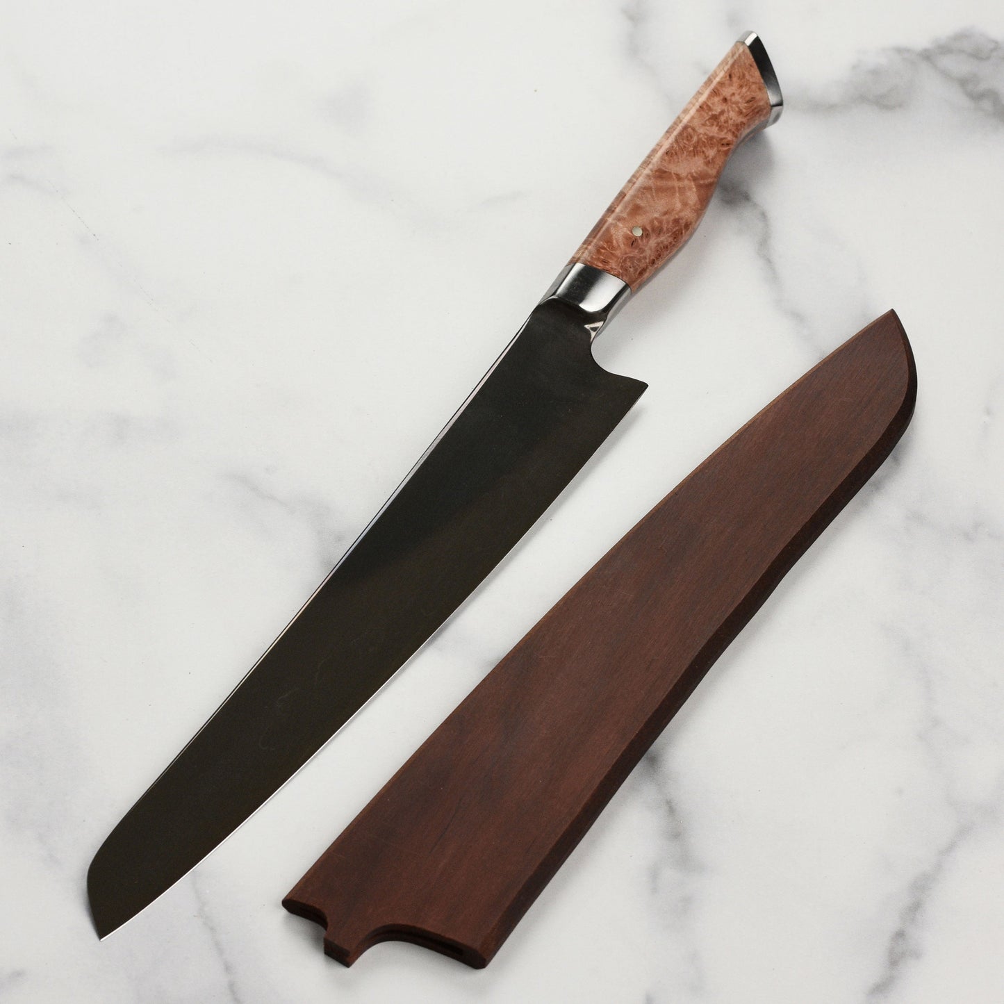 Steelport Carbon Steel 10" Slicing Knife with Oregon Maple Magnetic Sheath