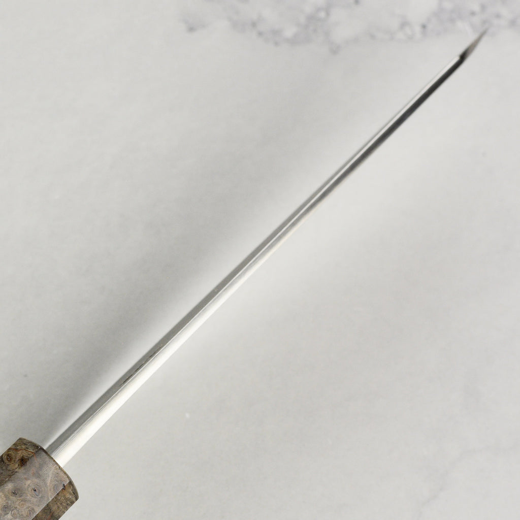 Yoshikane SKD Nashiji Stainless Clad 5.9" Honesuki, Stabilized Birch