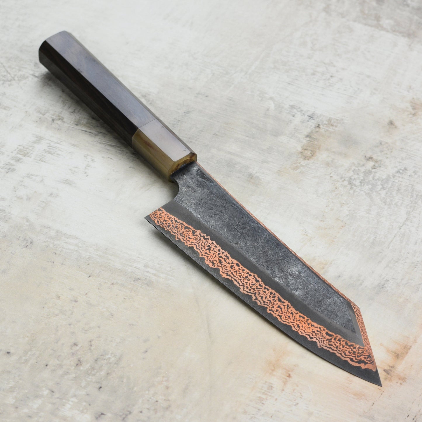 Hatsukokoro Yorokobi SLD Kurouchi Copper Damascus 7" Bunka