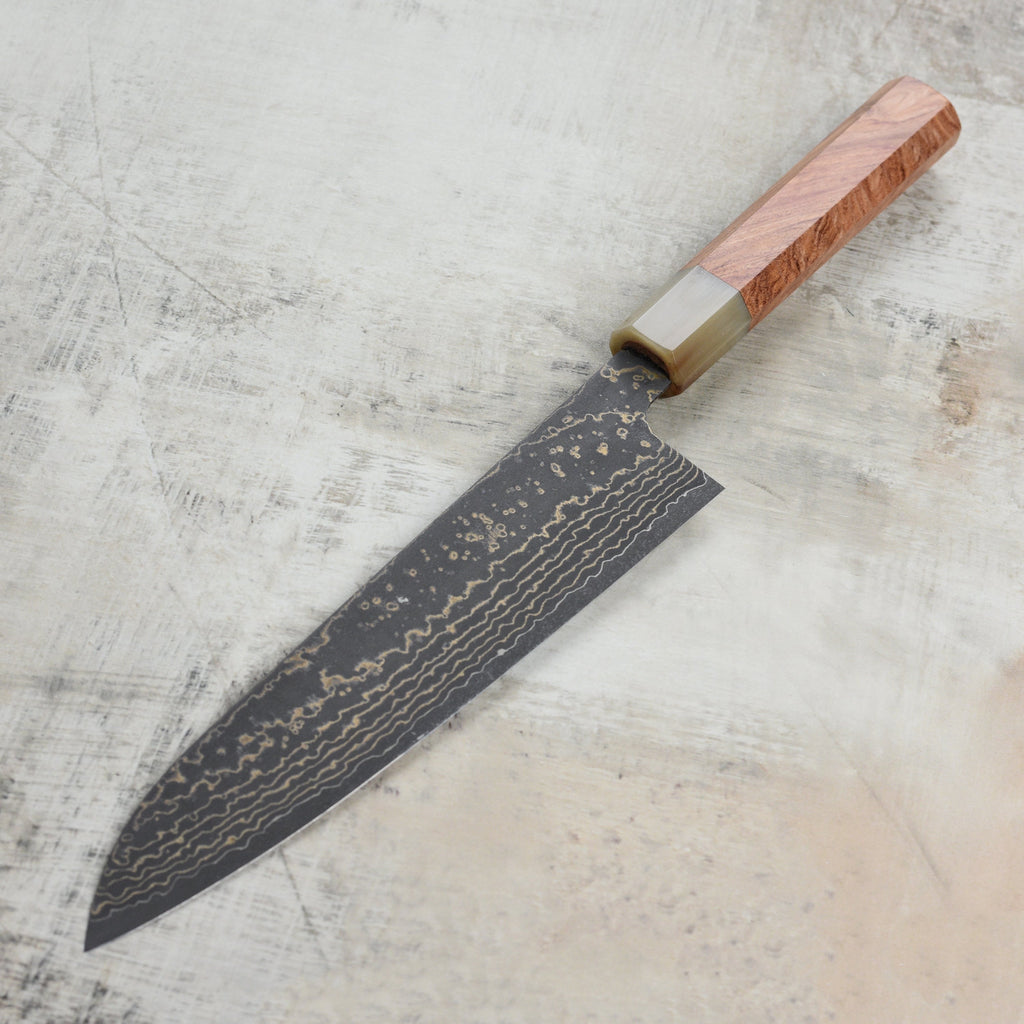 Saji Black Gold Damascus 8.25" Gyuto, Quince Wood