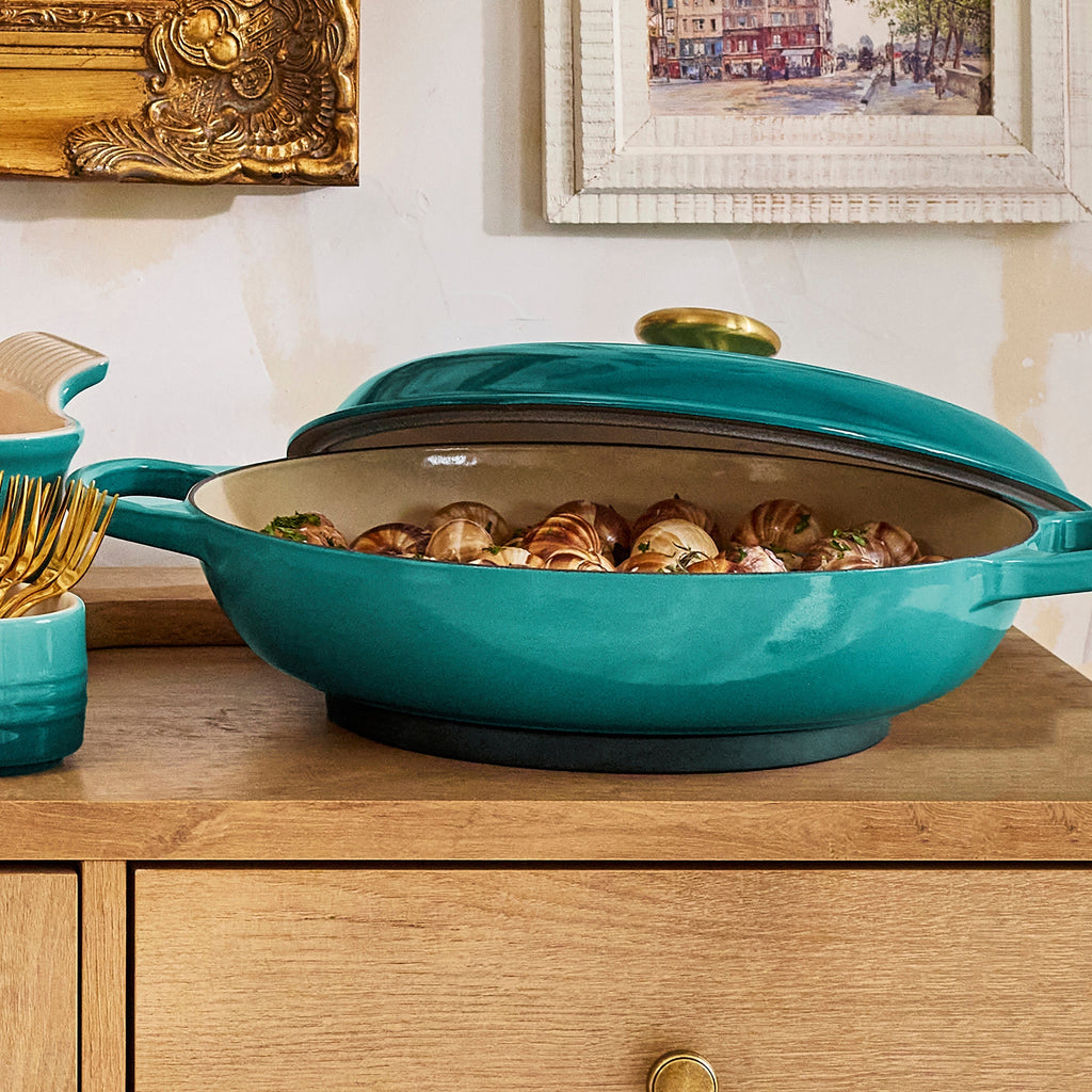 Le Creuset Signature Cast Iron 3.5-quart Bleu Riviera Braiser