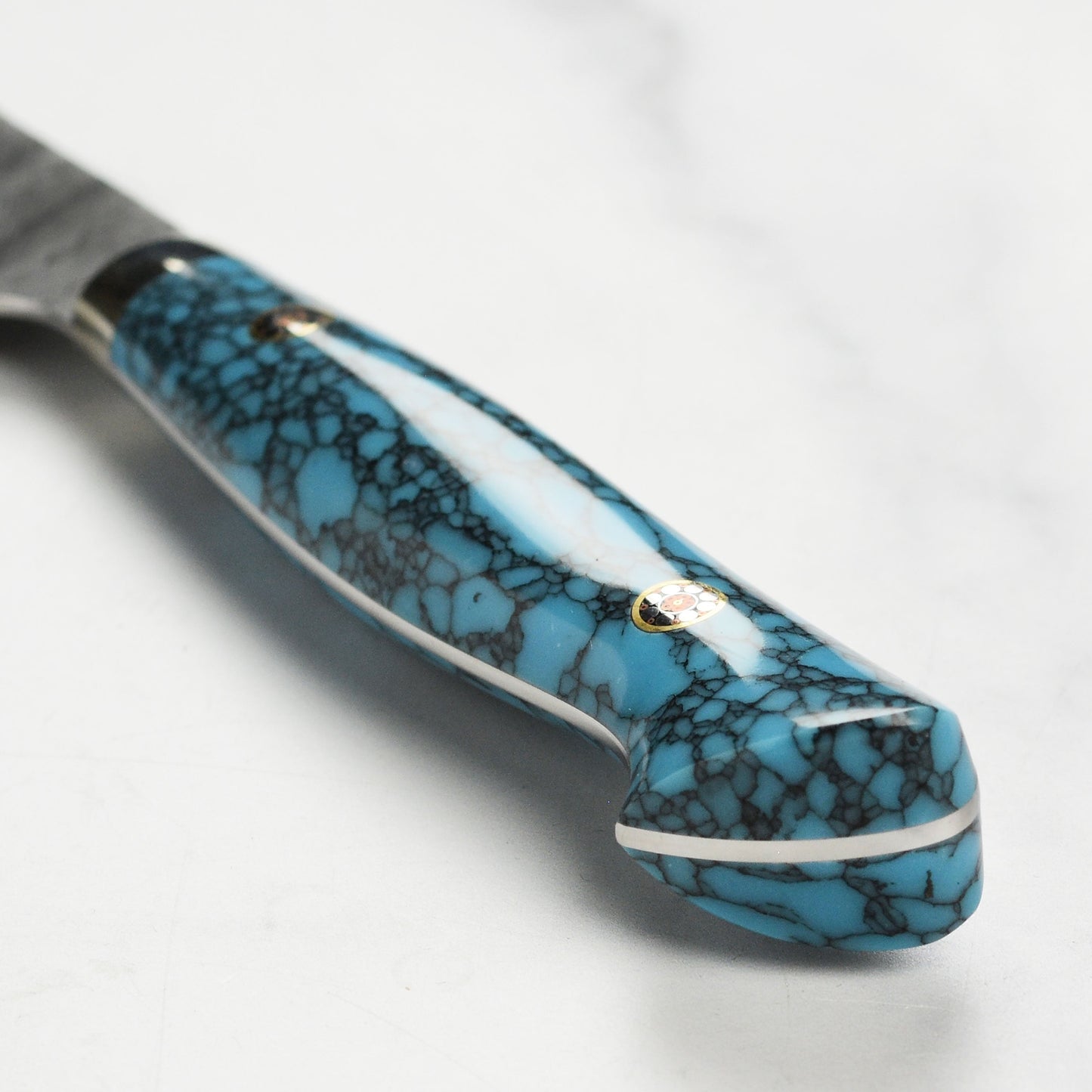 Nigara SG2 Kurouchi Tsuchime 5.9" Kiritsuke Petty, Blue Turquoise