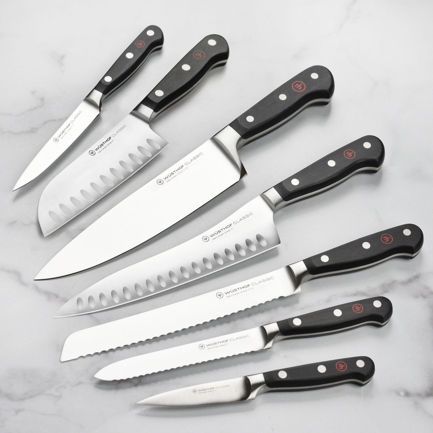Wusthof Classic 16 Piece Acacia Knife Block Set with Forged Steak Knives