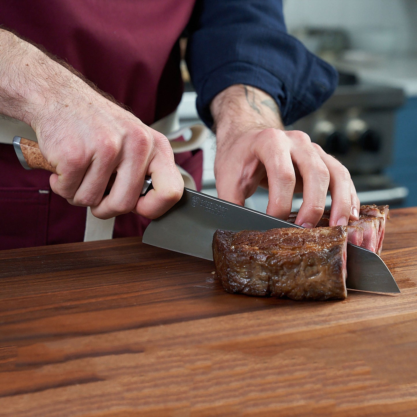 Steelport Carbon Steel 8" Chef's Knife with Oregon Maple Magnetic Sheath