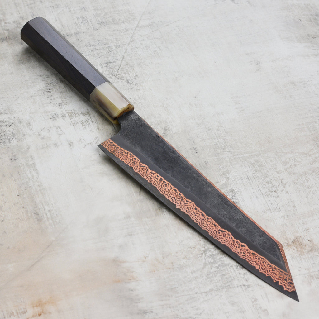 Hatsukokoro Yorokobi SLD Kurouchi Copper Damascus 9.4" Kiritsuke