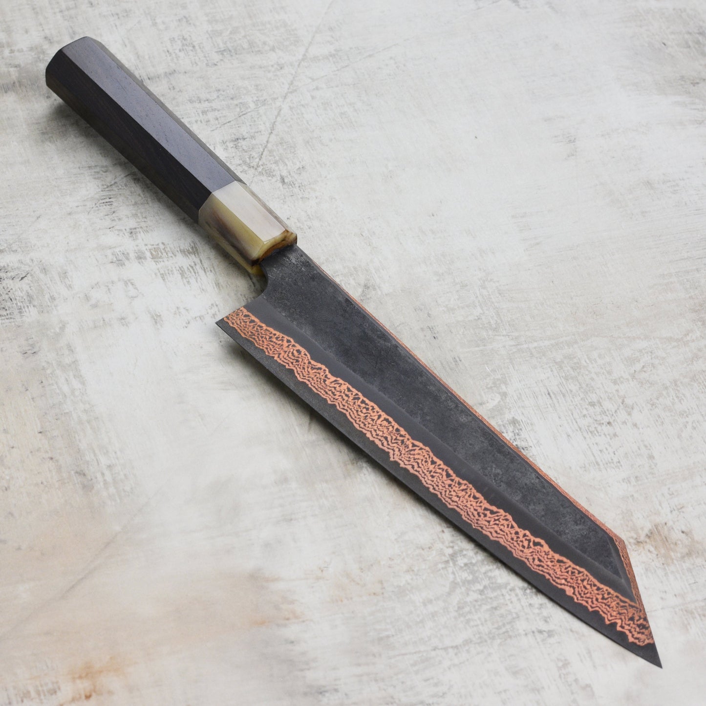 Hatsukokoro Yorokobi SLD Kurouchi Copper Damascus 9.4" Kiritsuke