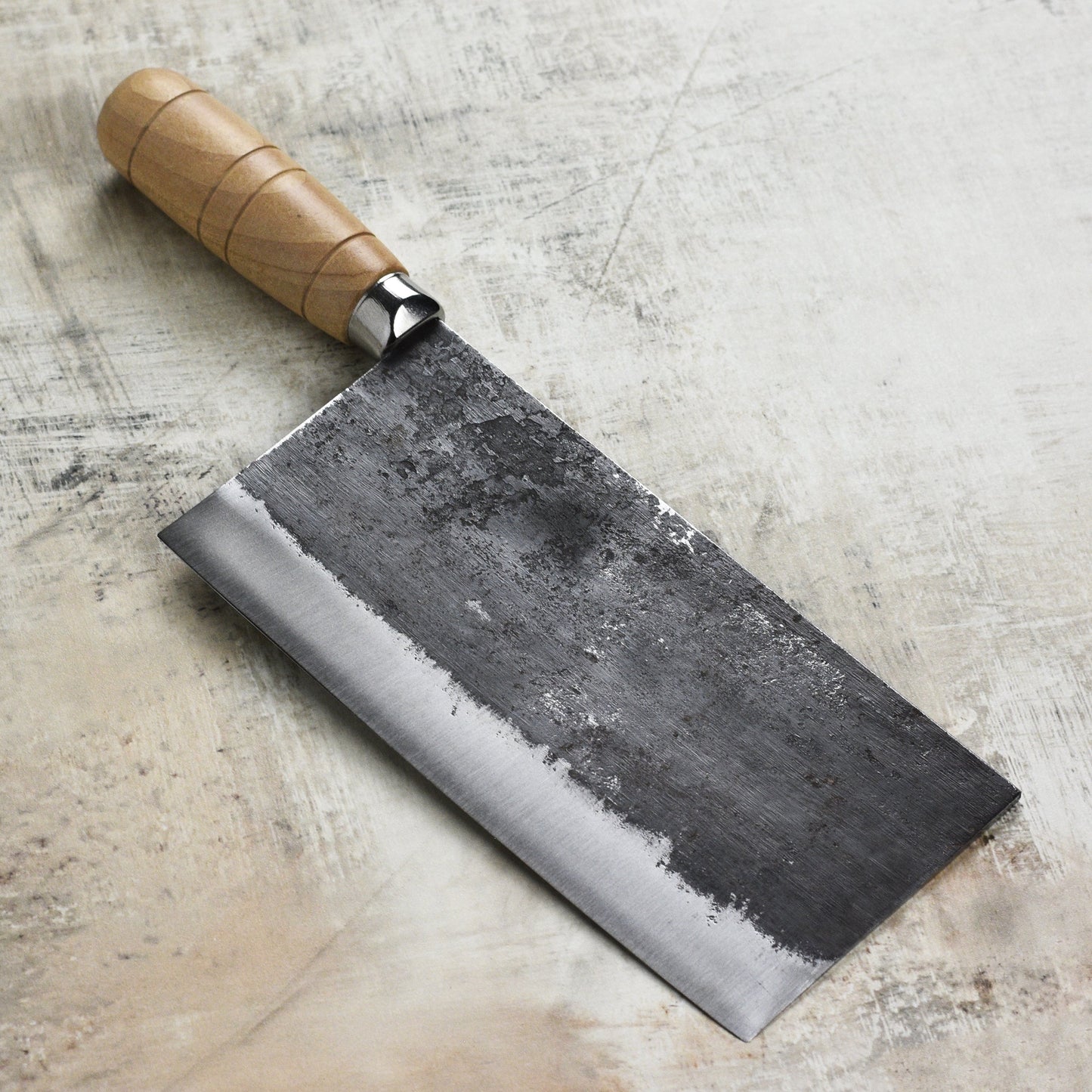 Sentan Forged Shirogami #2 Stainless Clad 7.5" Chinese Cleaver, Kurouchi