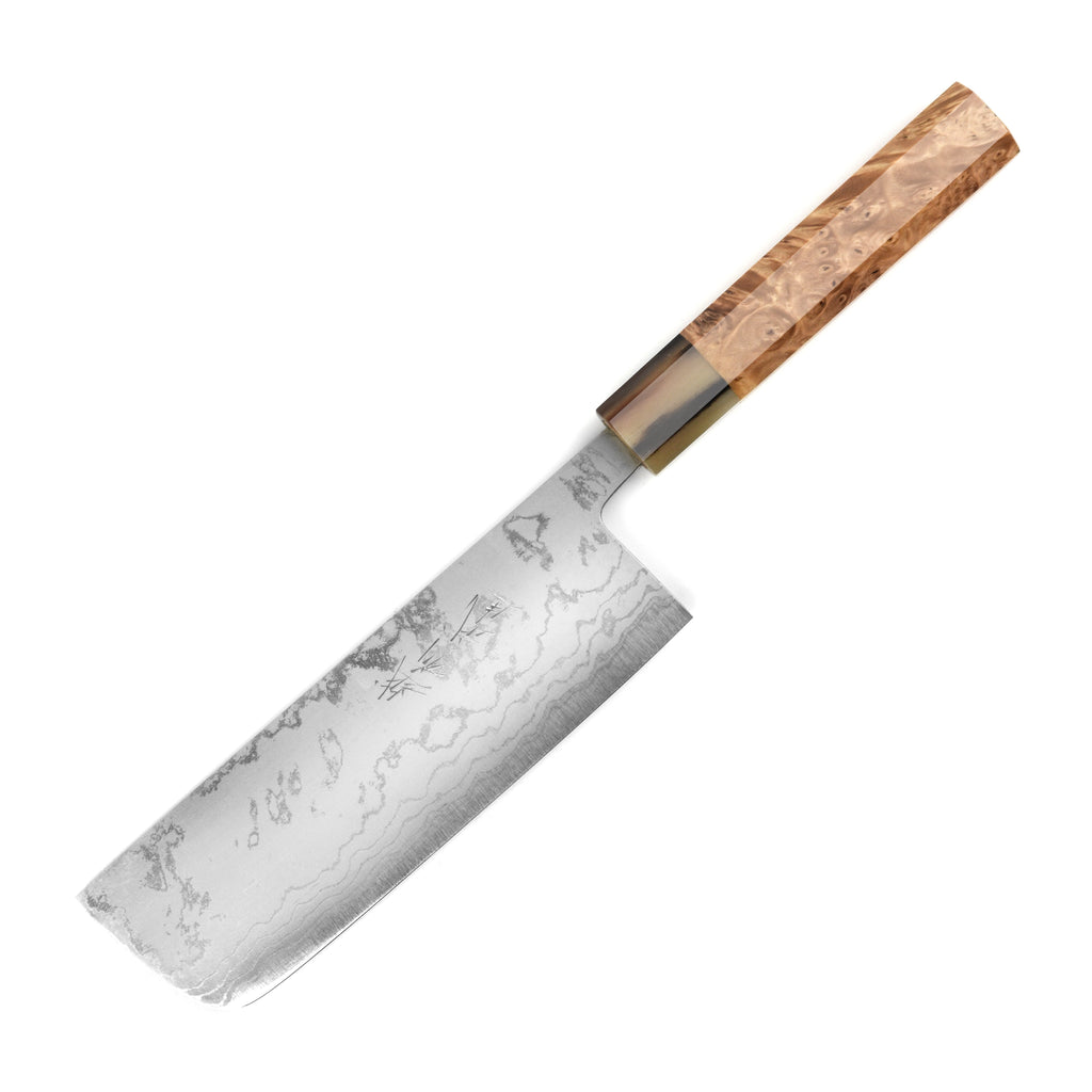 Shiro Kamo Shirogami #2 Damascus 6.5" Nakiri