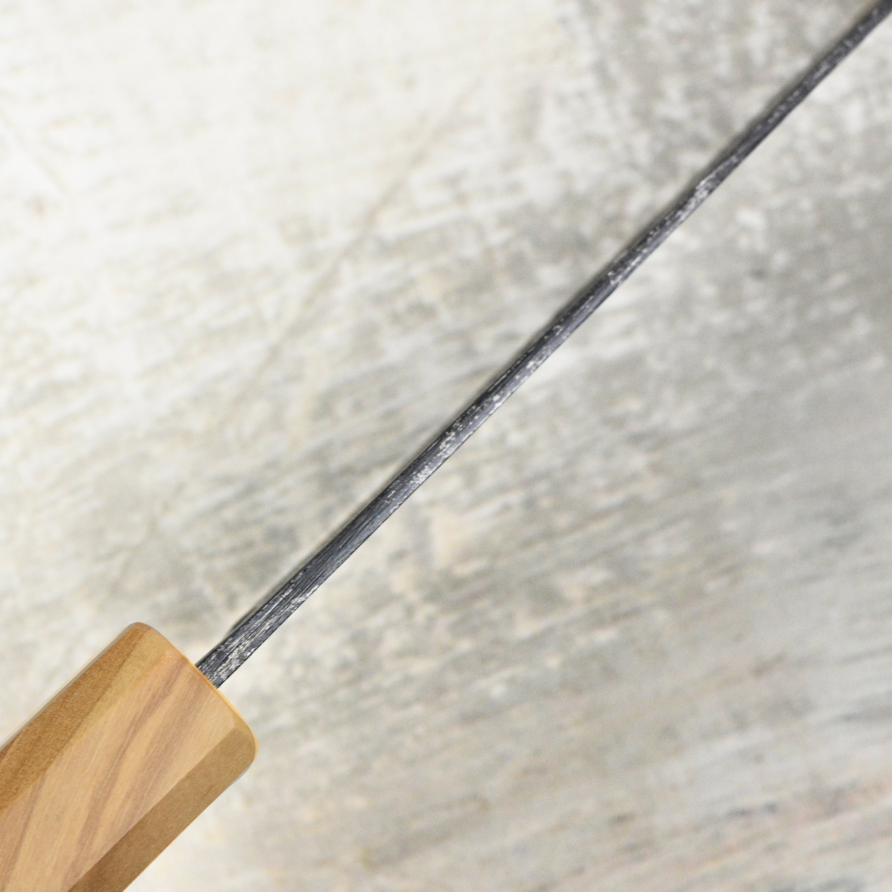 Hatsukokoro Kurogane Aogami #2 Kurouchi 6.5" Santoku, Olivewood