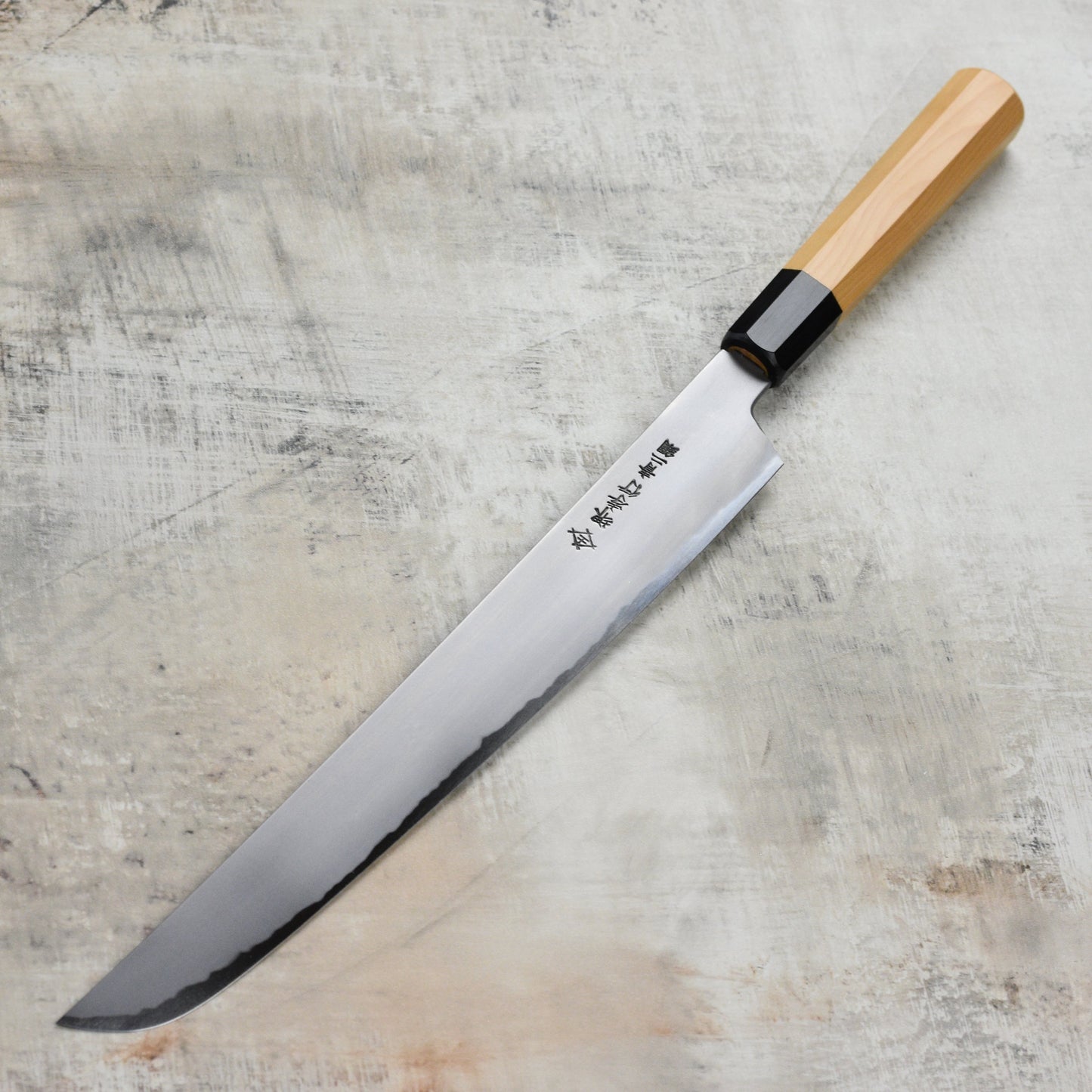 Takayuki x Itsuo Doi Homura Aogami #2 11.8" Sakimaru Sujihiki with Saya
