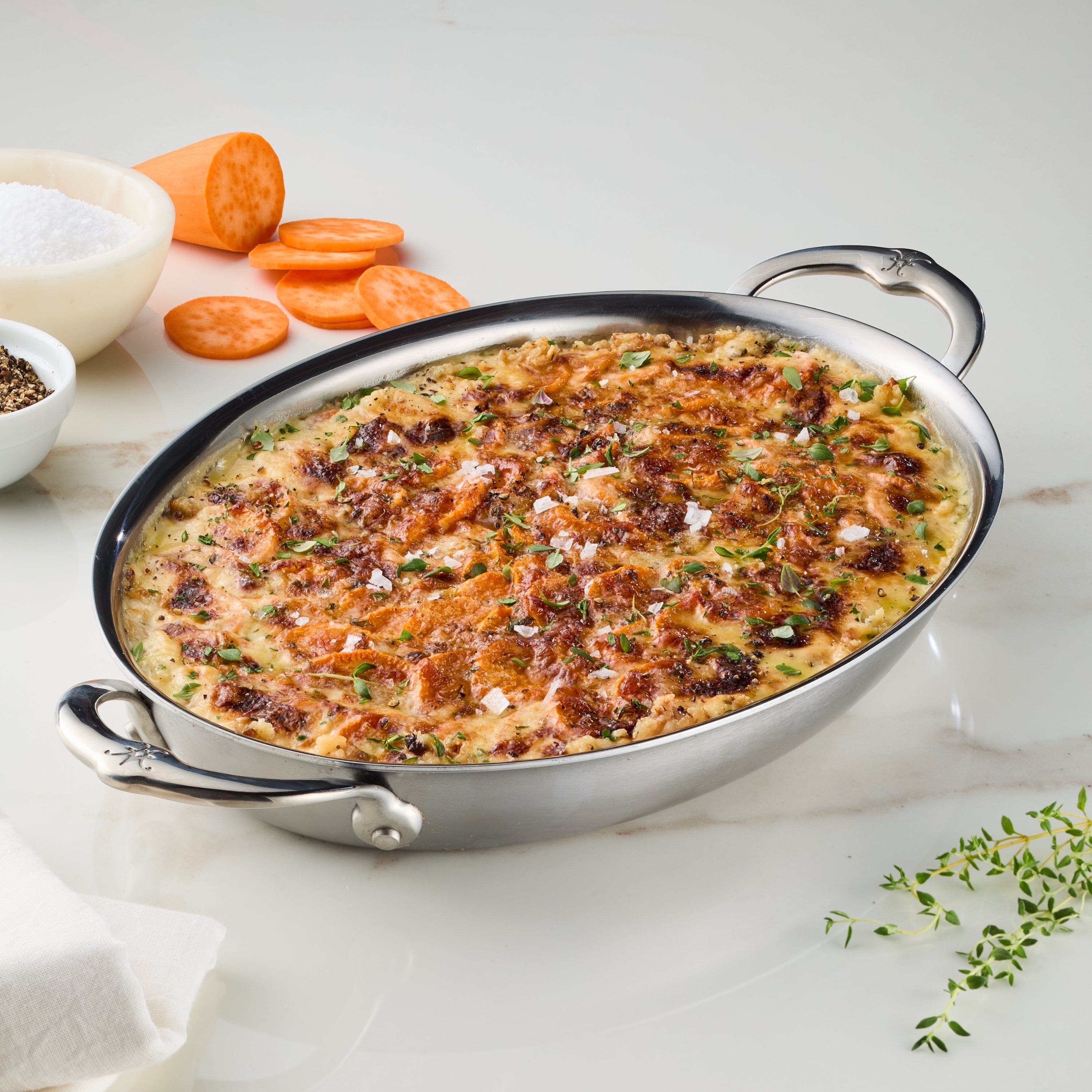 Hestan Tri-Ply Oval Au Gratin, 12.5" x 9"