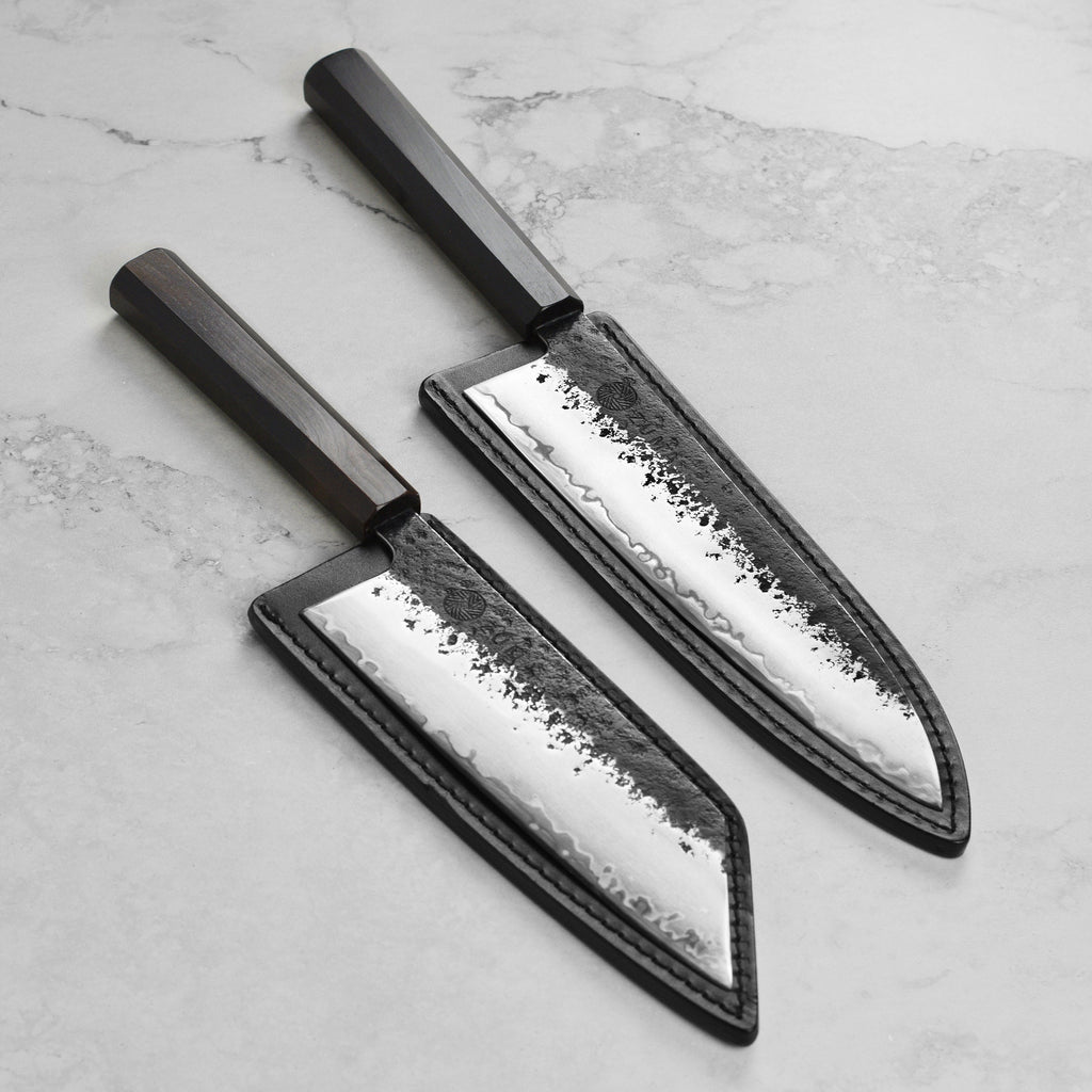 Zuma Black Forged Bunka & Chef's Knife Set with Sheaths