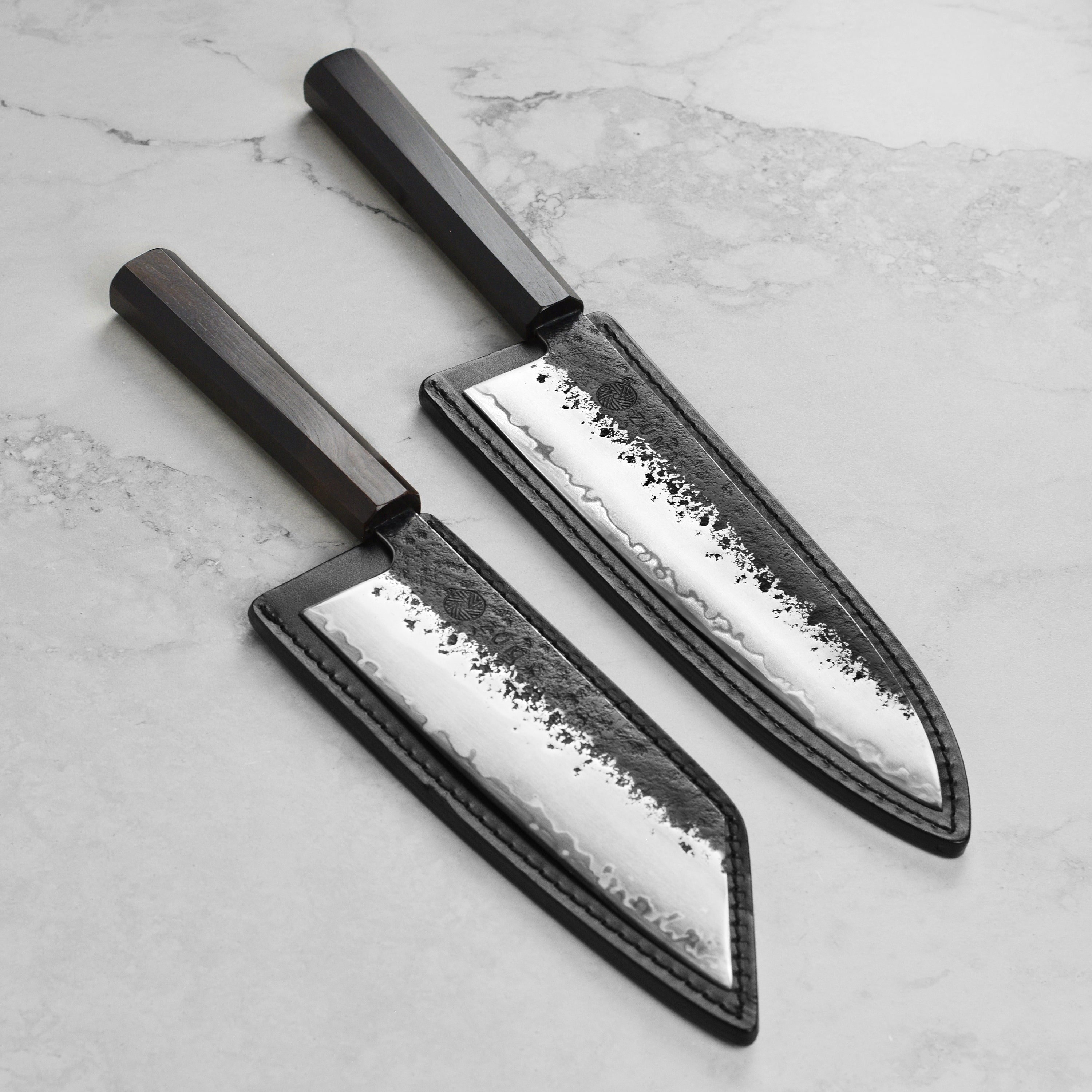 Zuma Black Forged Bunka & Chef's Knife Set with Sheaths