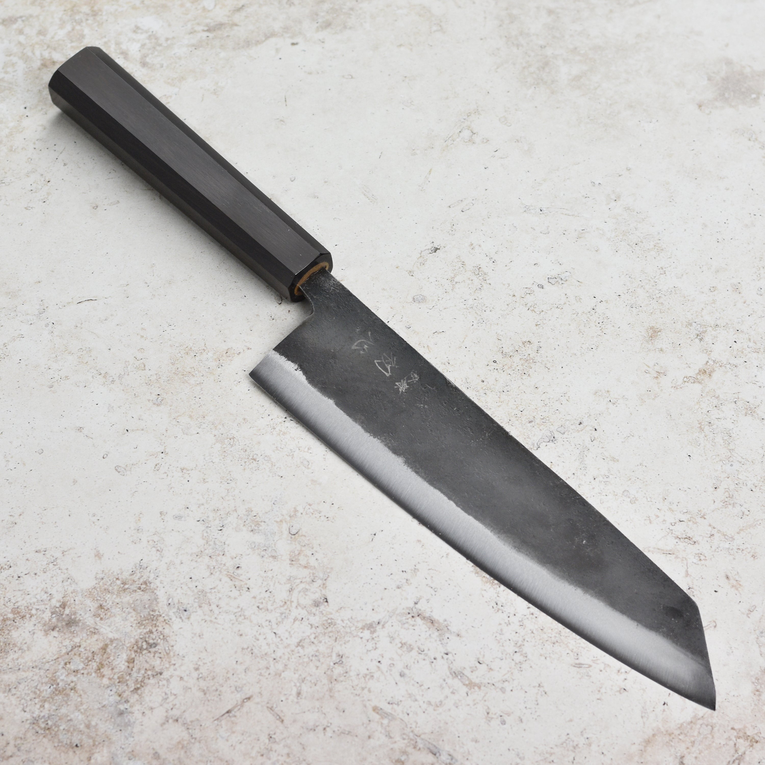 Hatsukokoro Kurogane Aogami #2 Kurouchi 8.25" Kiritsuke Gyuto, Ebony