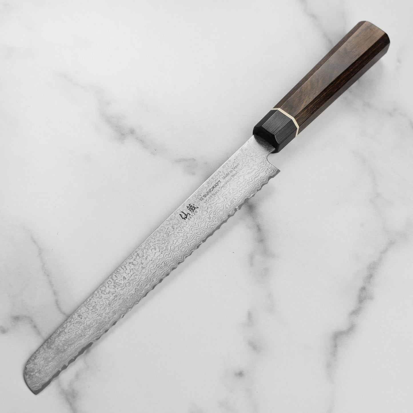 Senzo Black Damascus 8.5" Bread Knife