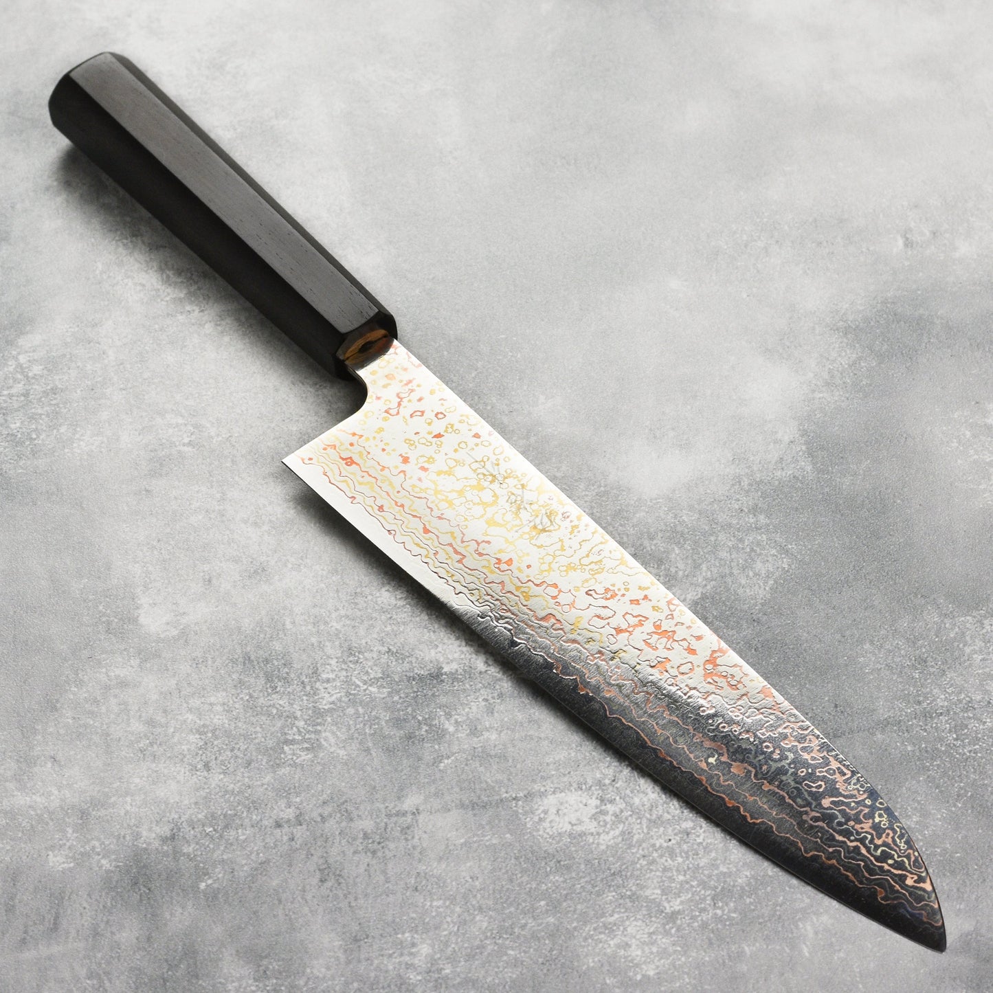 Saji Rainbow Damascus 9.4" Gyuto, Ebony