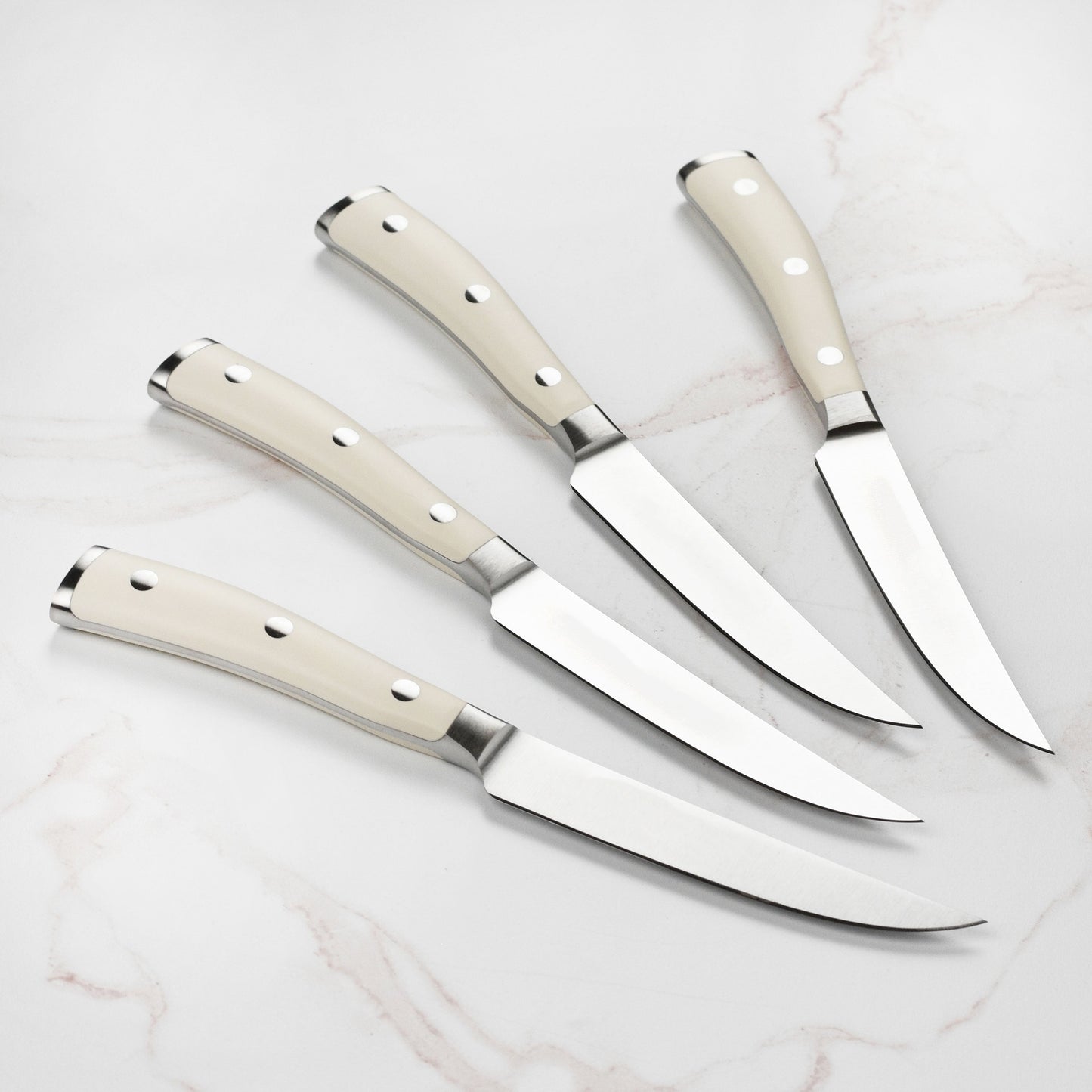 Wusthof Classic Ikon Creme 4 Piece Steak Knife Set with Wood Case