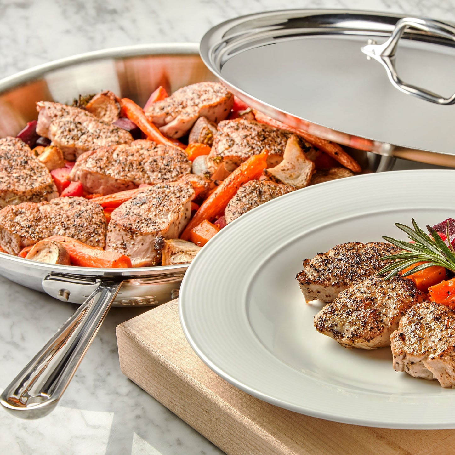 All-Clad d3 Stainless 10" Fry Pan with Lid