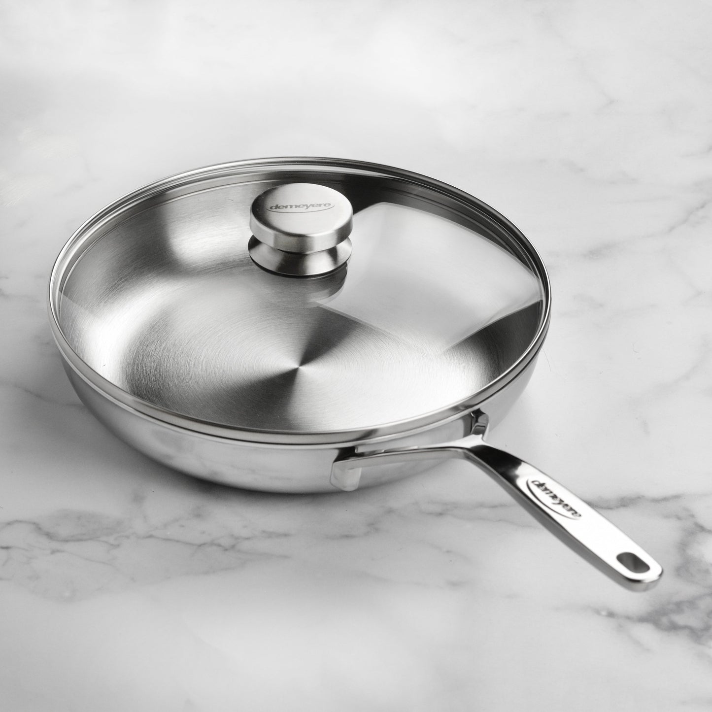 Demeyere 5-Plus 11" Stainless Steel Fry Pan with Glass Lid