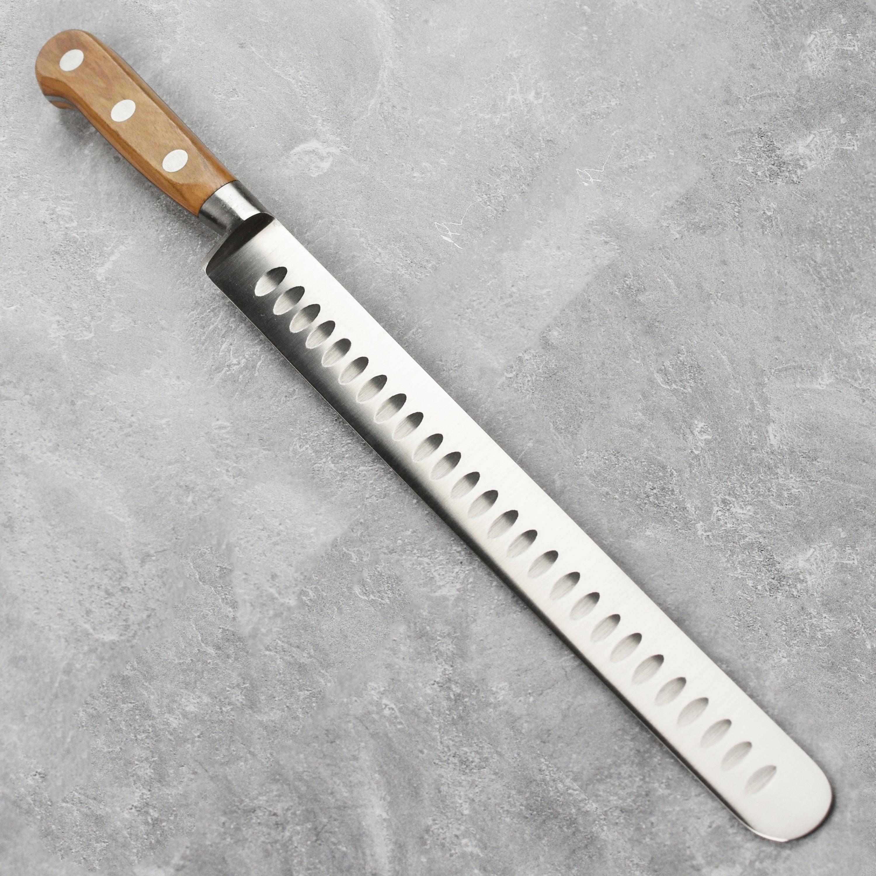 K Sabatier Olive Wood 12" Hollow Edge Slicing Knife