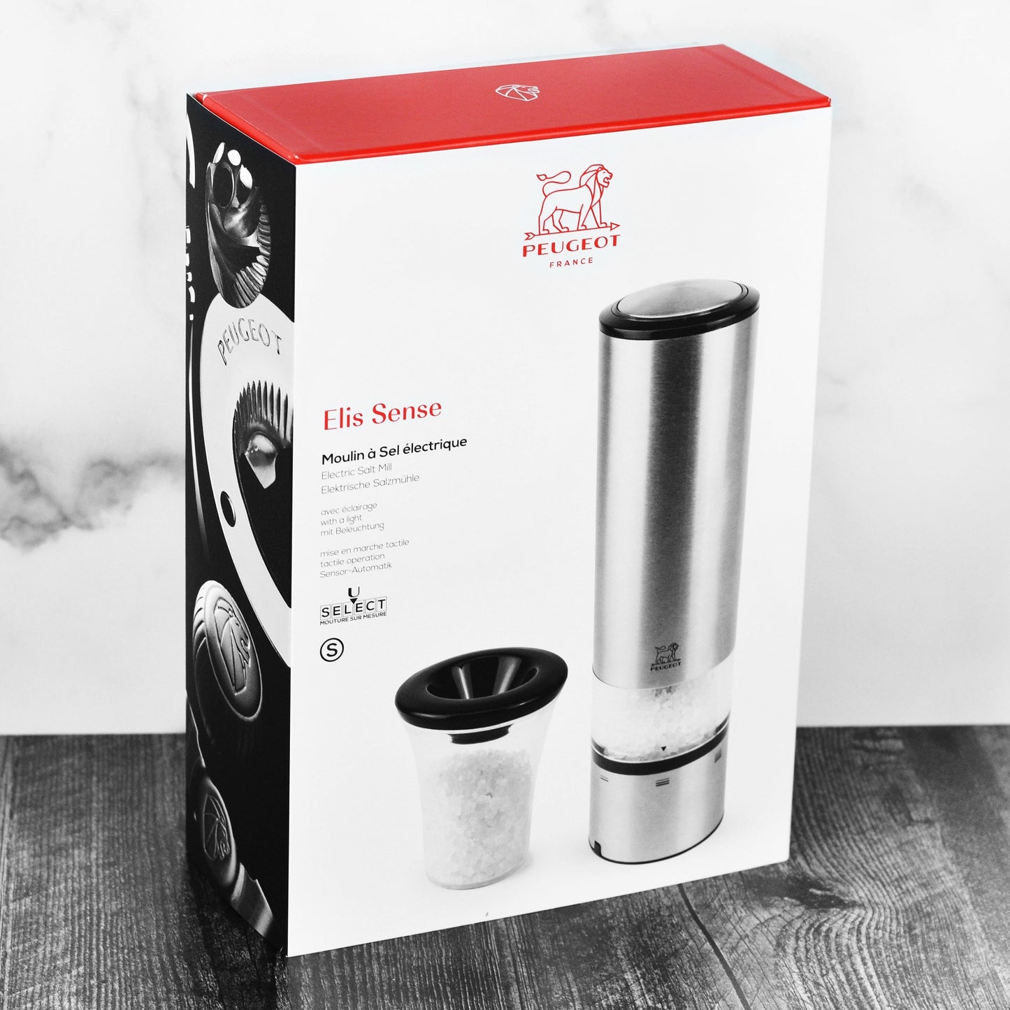 Peugeot Elis Sense 8" Stainless Steel Electric Salt Mill