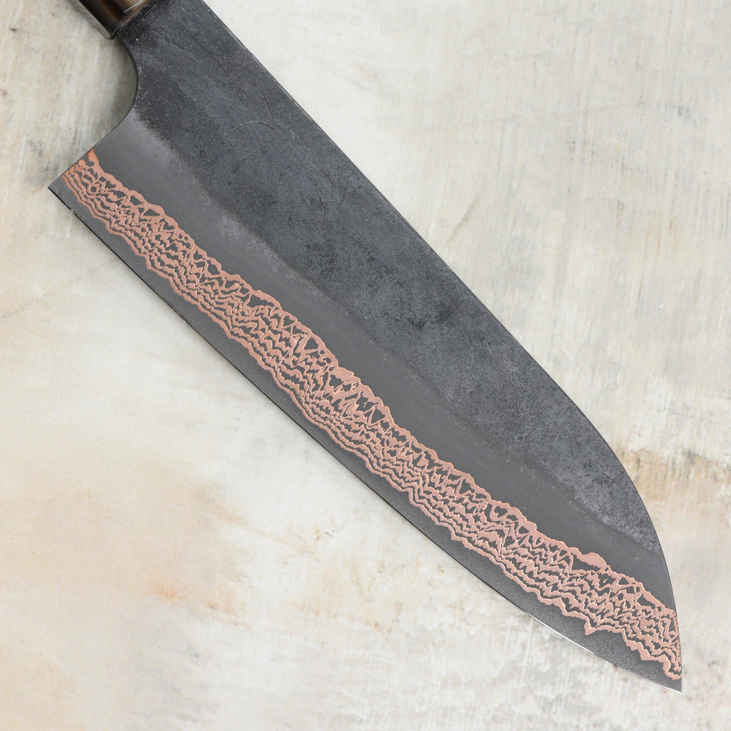 Hatsukokoro Yorokobi SLD Kurouchi Copper Damascus 7" Santoku