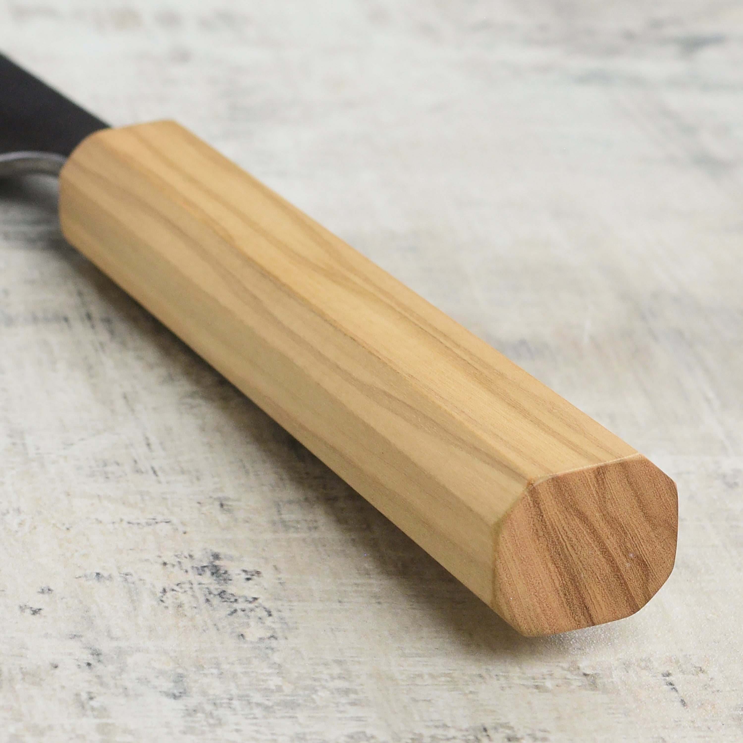 Yoshikane Shirogami #2 Kurouchi Stainless Clad 5.9" Honesuki, Olivewood