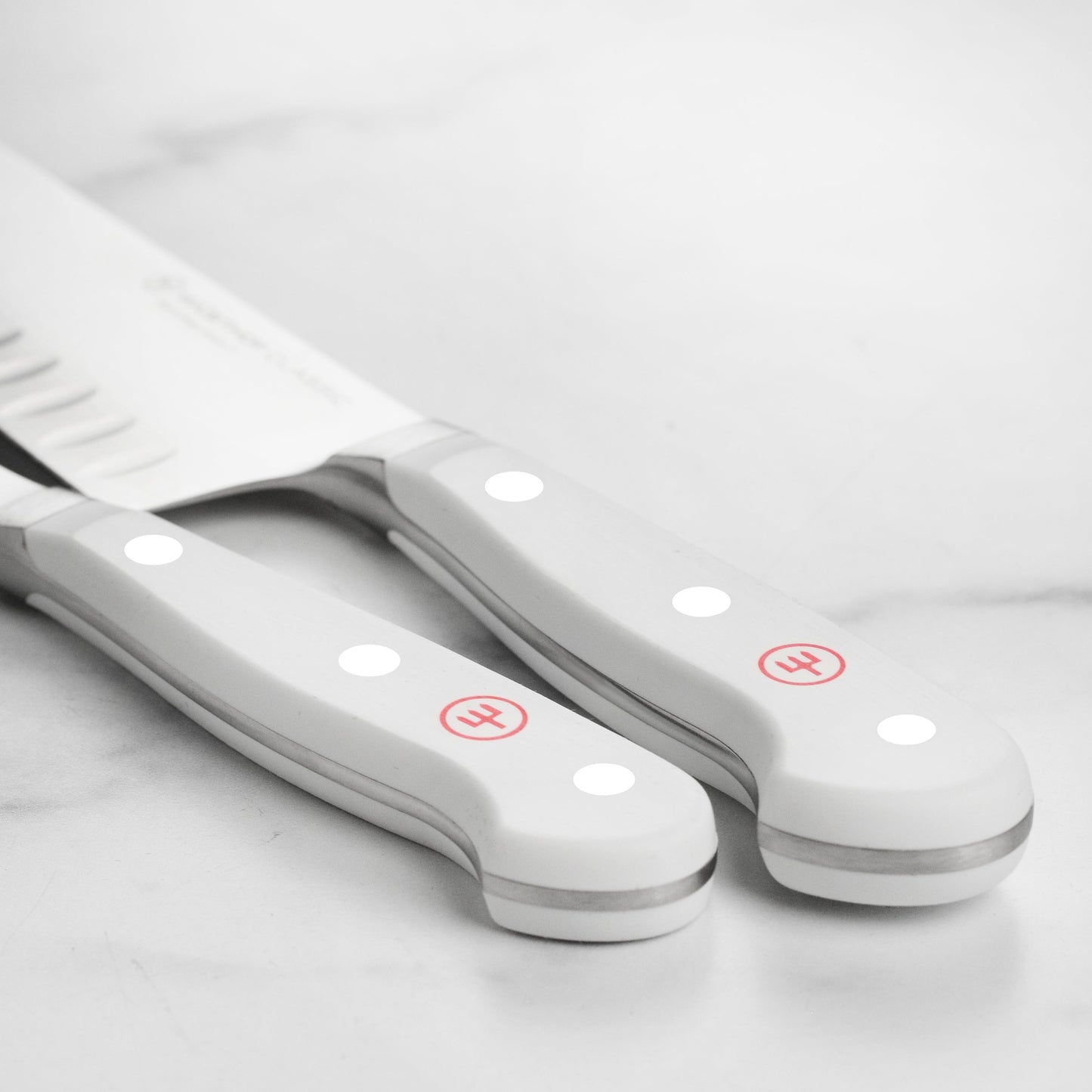 Wusthof Classic White 2 Piece Hollow Edge Santoku Knife Set