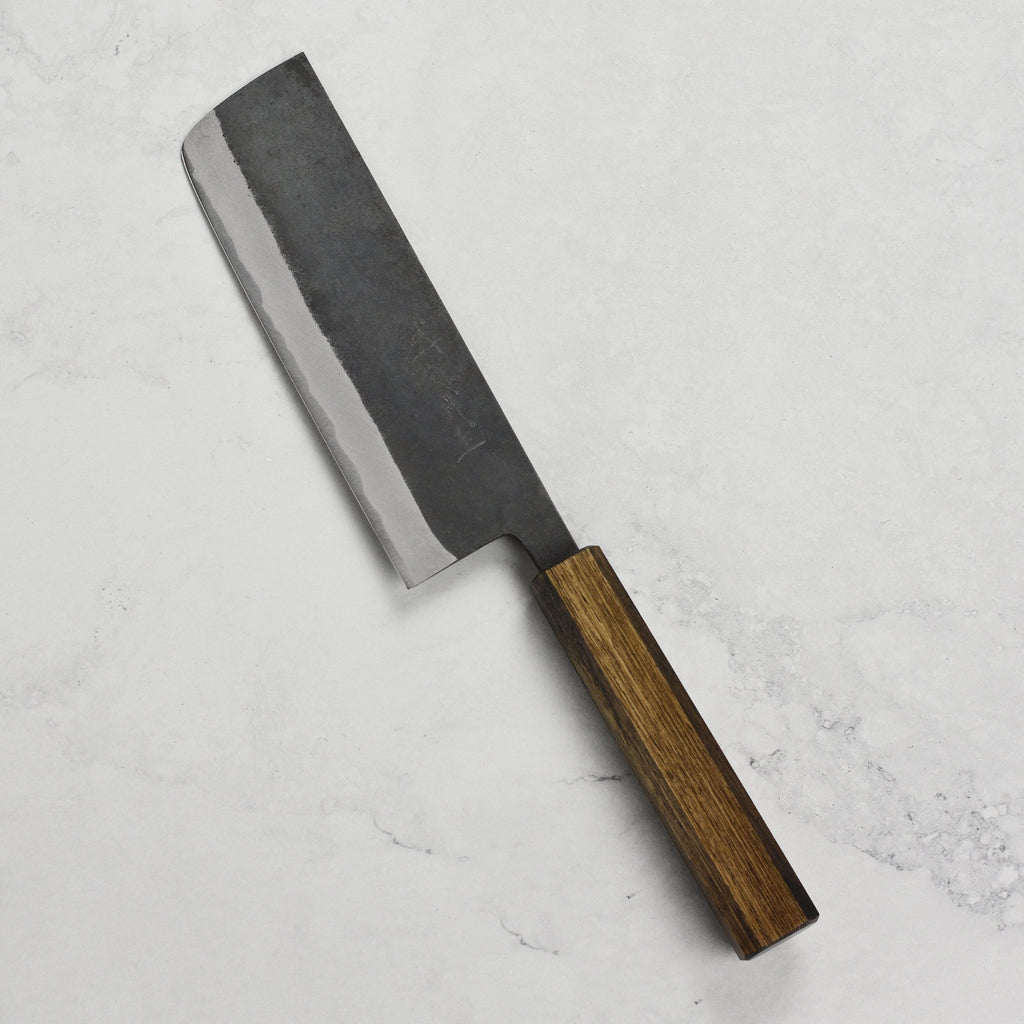 Shiro Kamo Aogami Super Kurouchi Stainless Clad 6.5" Nakiri