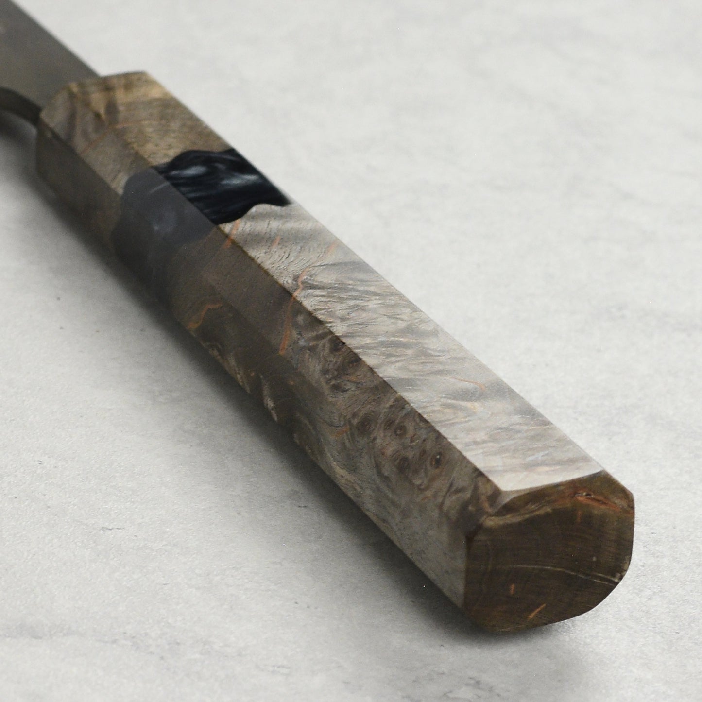 Hatsukokoro Shinkiro Aogami Super Kurouchi Damascus 8.25" Gyuto, Stabilized Birch