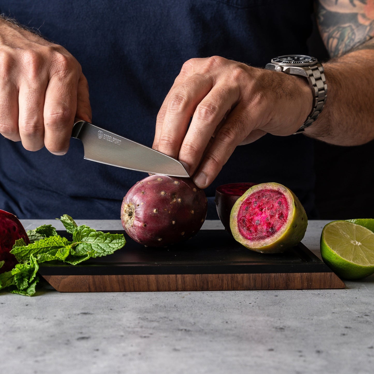 Steelport SteelCore 2-in-1 Walnut Cutting Board, 9x6"