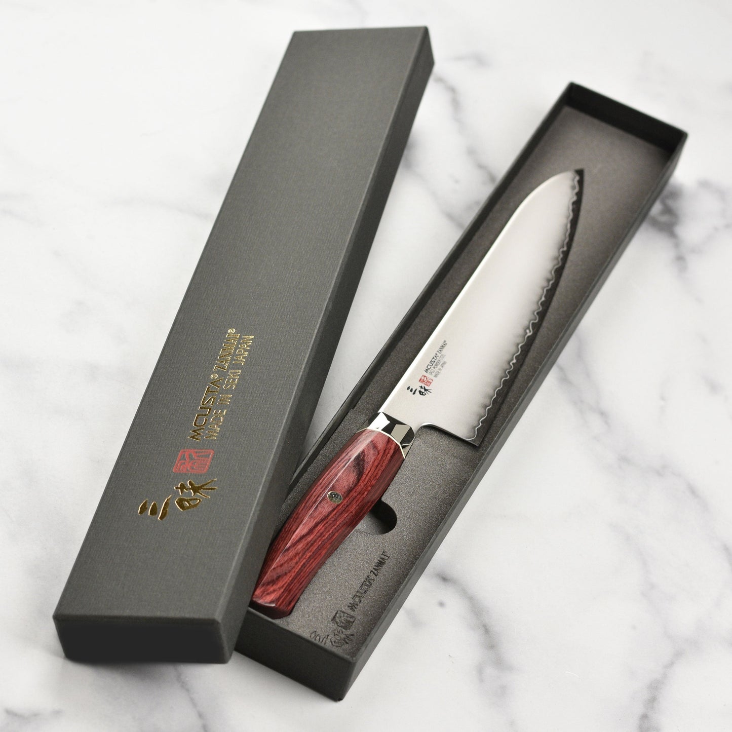 Zanmai Revolution SG2 8.25" Gyuto with Red Pakkawood Handle