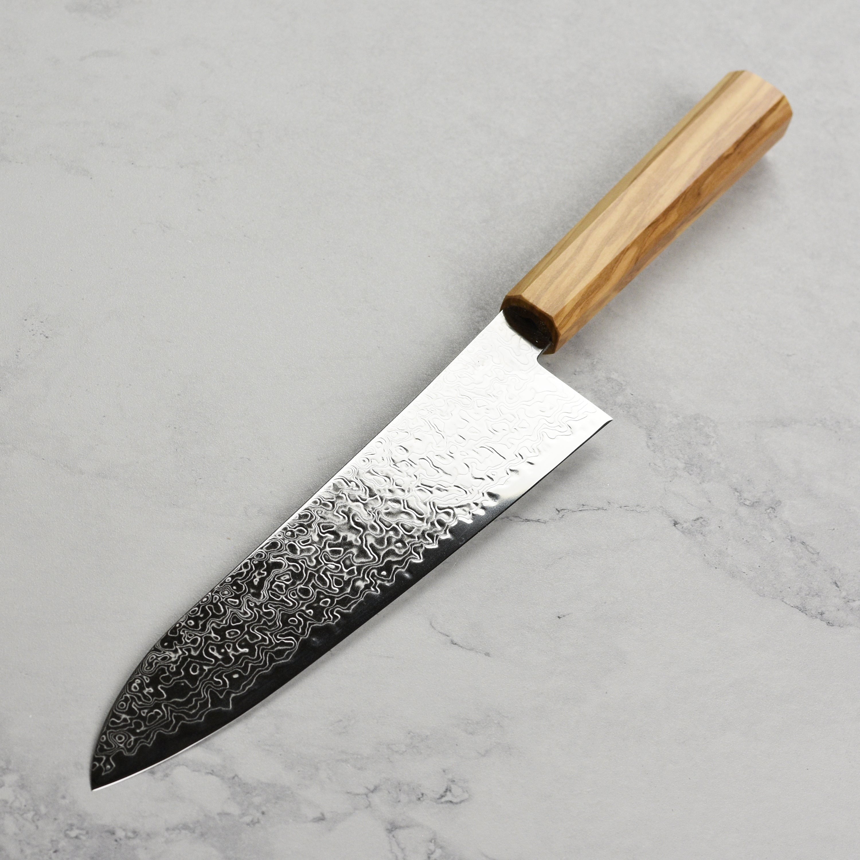 Hatsukokoro Ryuhyo SG2 Damascus 8.25" Gyuto, Olivewood