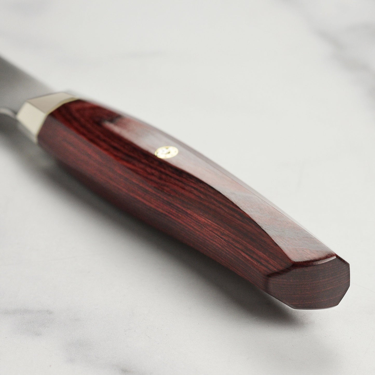 Zanmai Revolution SG2 7" Santoku Knife with Red Pakkawood Handle