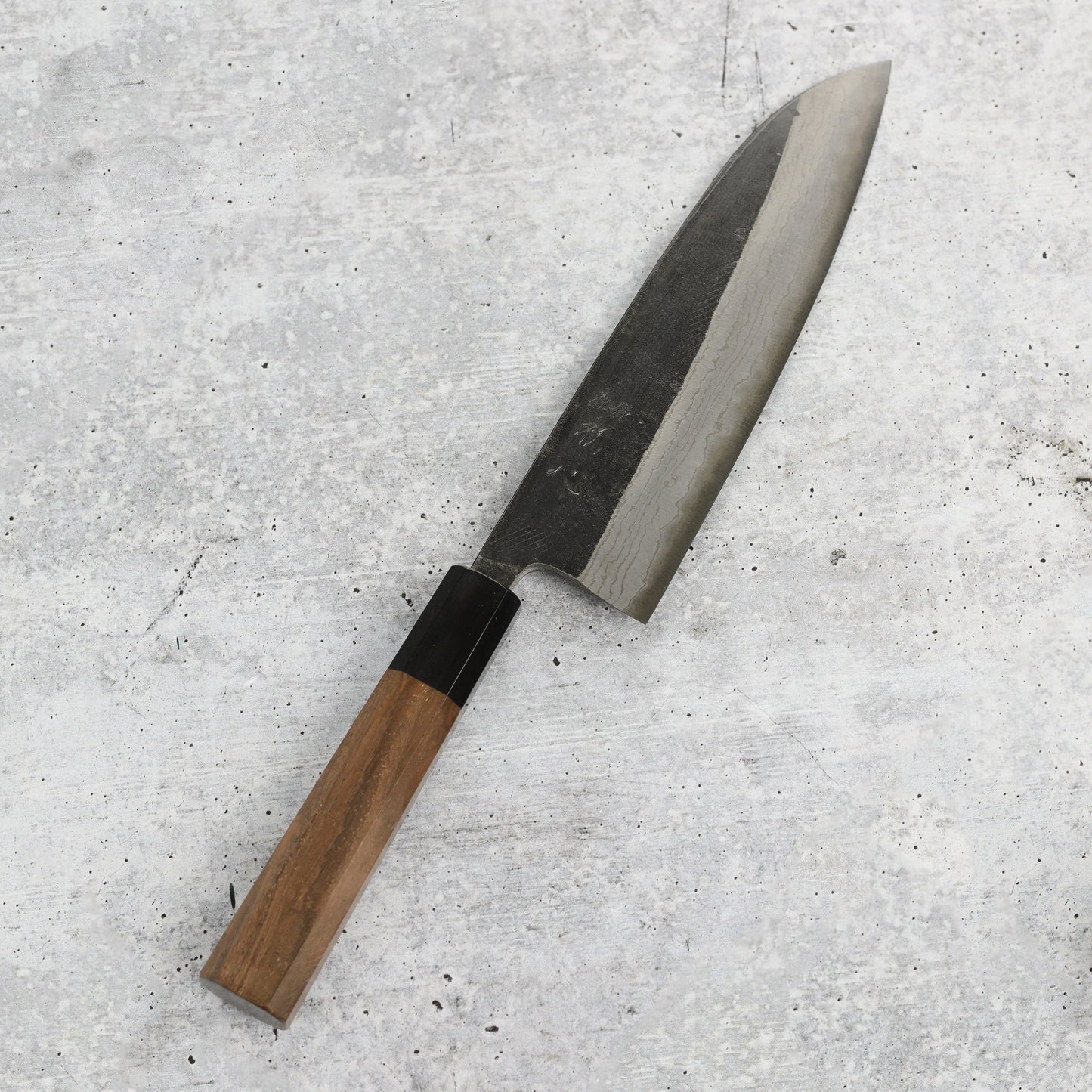 Hatsukokoro Kumokage Aogami Kurouchi Damascus 7" Santoku