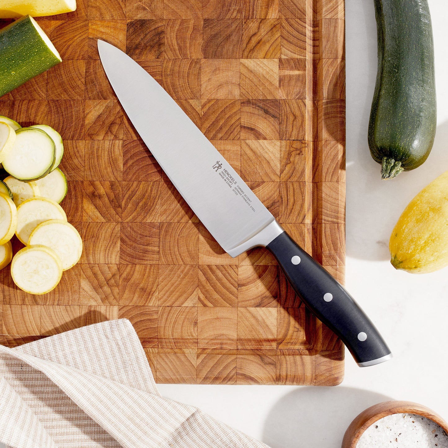 Henckels Forged Accent 20 Piece Self-Sharpening Knife Block Set, Black Handles