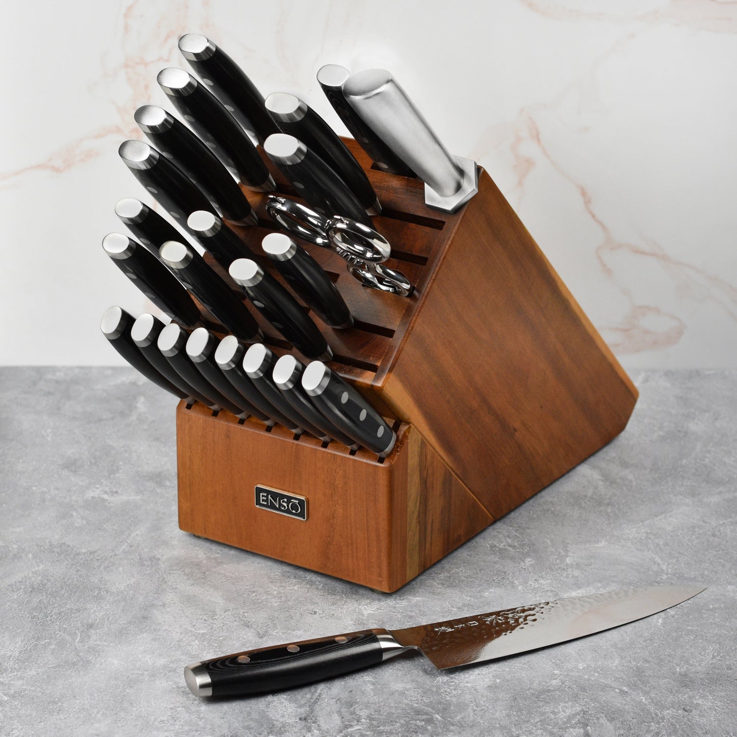 Enso HD 25 Piece Acacia Knife Block Set