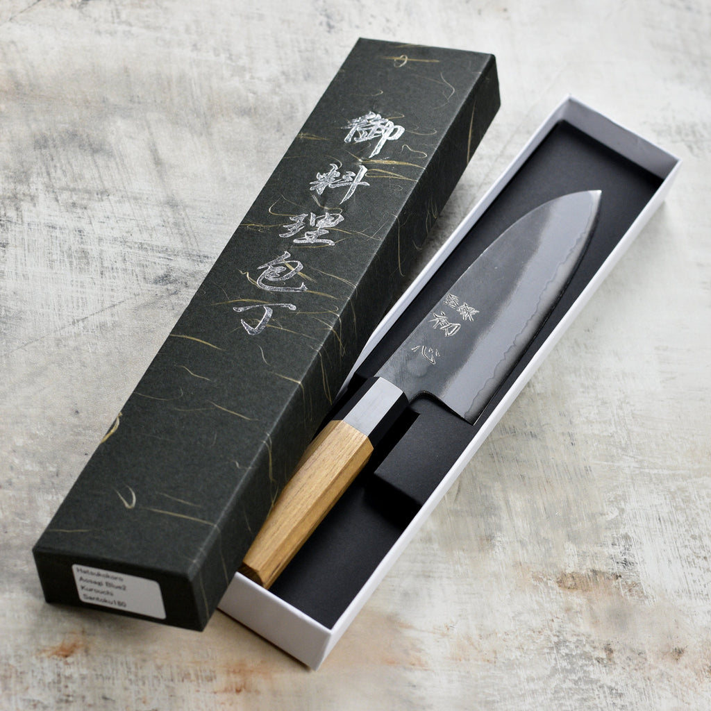 Hatsukokoro Aosagi Aogami #2 Kurouchi 7" Santoku