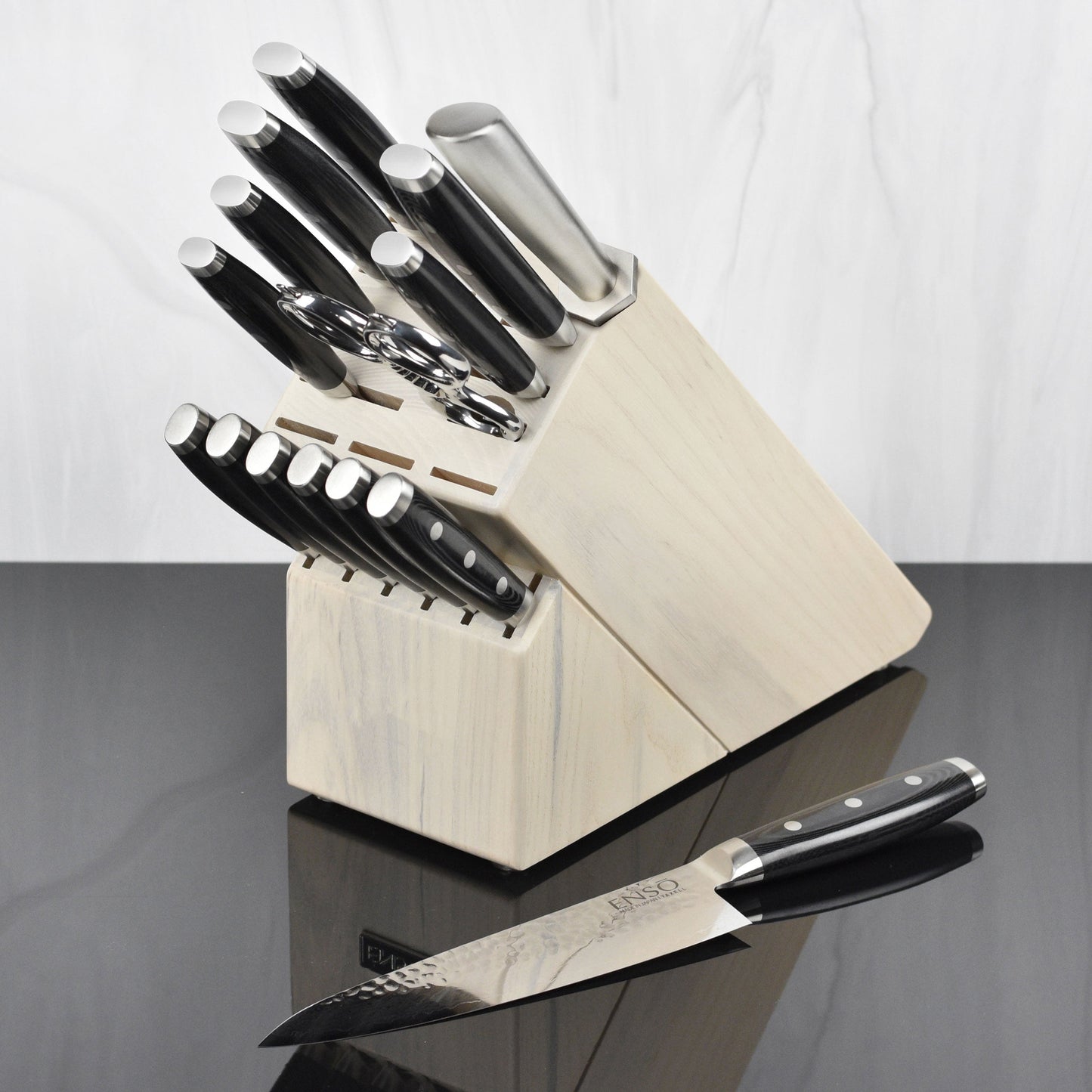 Enso HD 16 Piece Gray Ash Knife Block Set