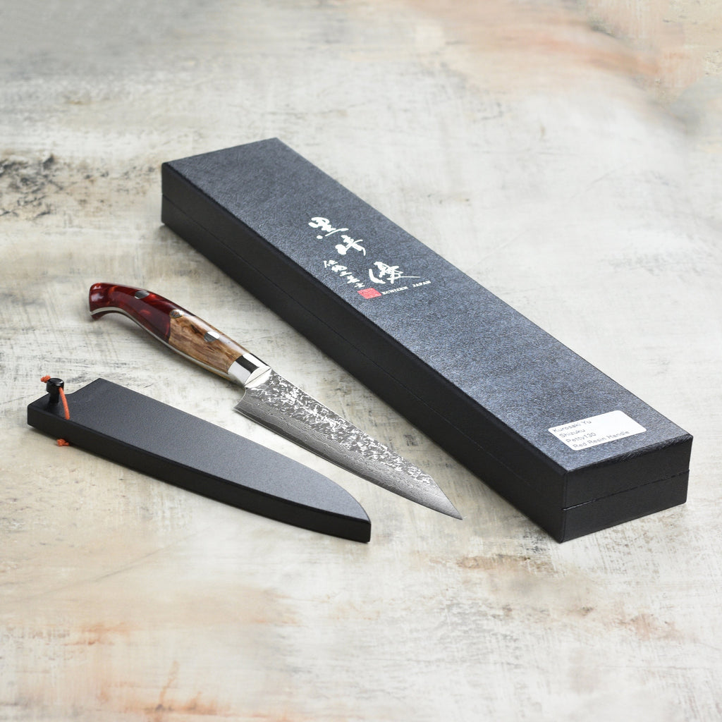 Kurosaki Shizuku Forged SG2 Damascus 5.1" Petty with Saya