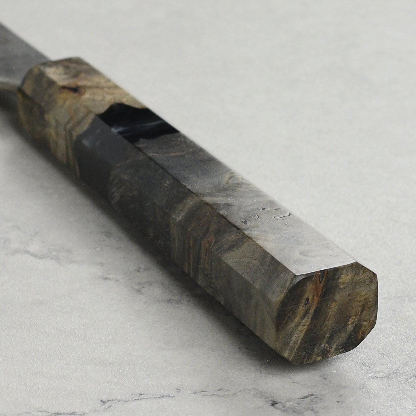 Yoshikane SKD Nashiji Stainless Clad 6.5" Bunka, Stabilized Birch