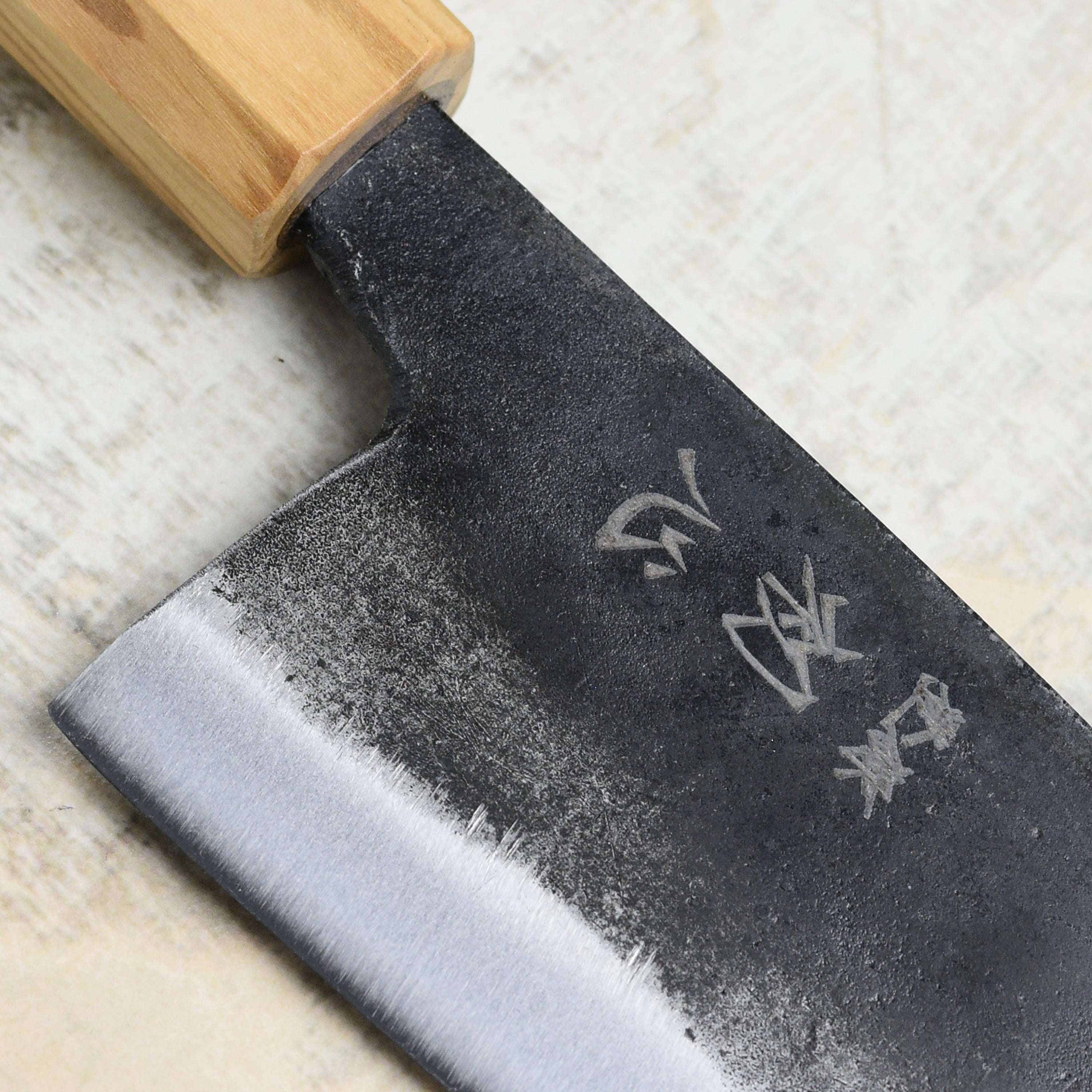 Hatsukokoro Kurogane Aogami #2 Kurouchi 8.25" Gyuto, Olivewood