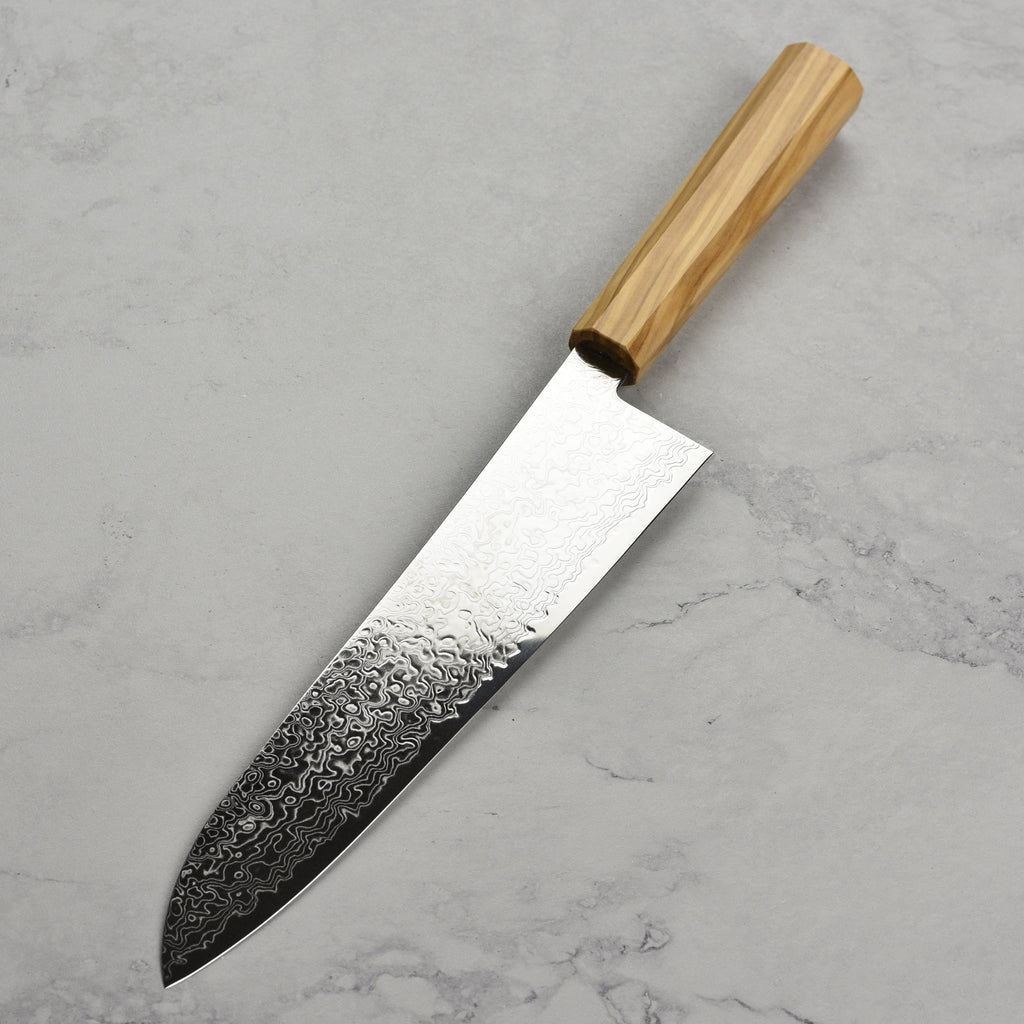 Hatsukokoro Ryuhyo SG2 Damascus 9.4" Gyuto, Olivewood