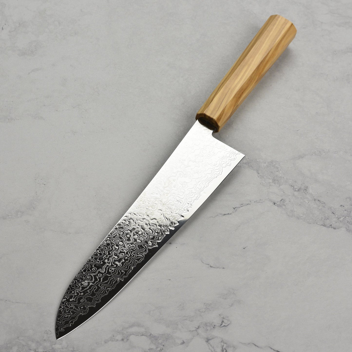 Hatsukokoro Ryuhyo SG2 Damascus 9.4" Gyuto, Olivewood