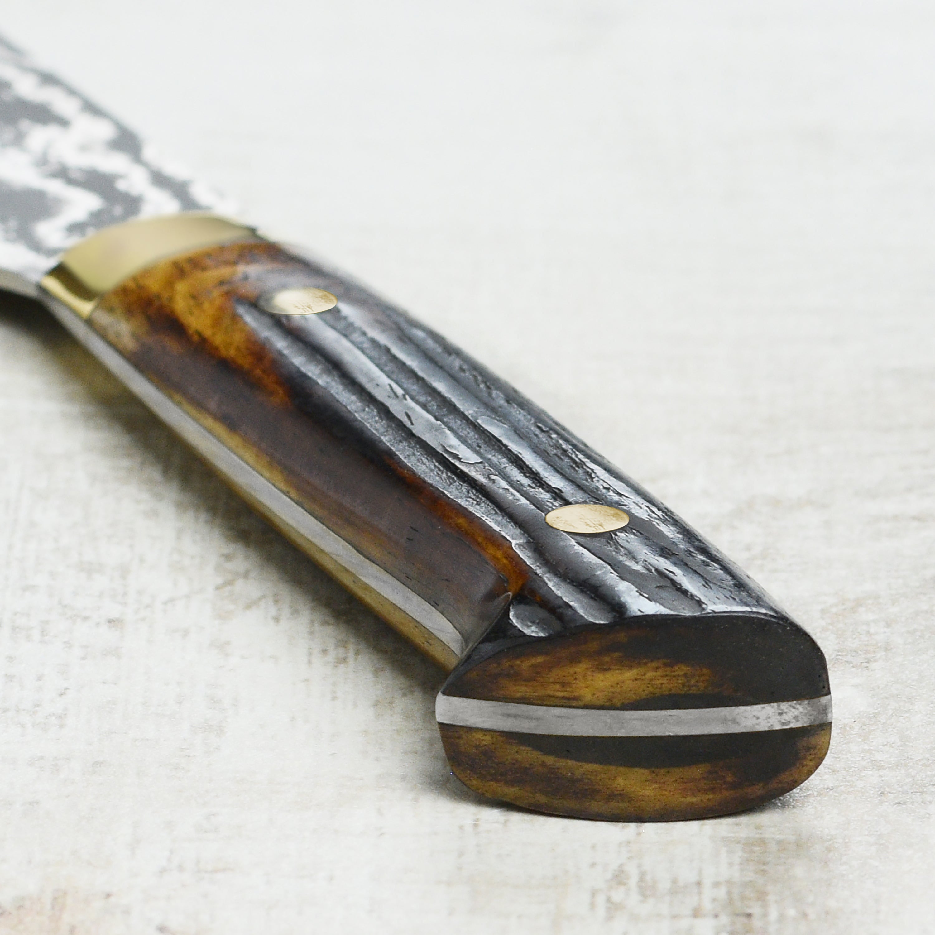 Saji VG10 Black Damascus 7" Bunka with Horn Handle