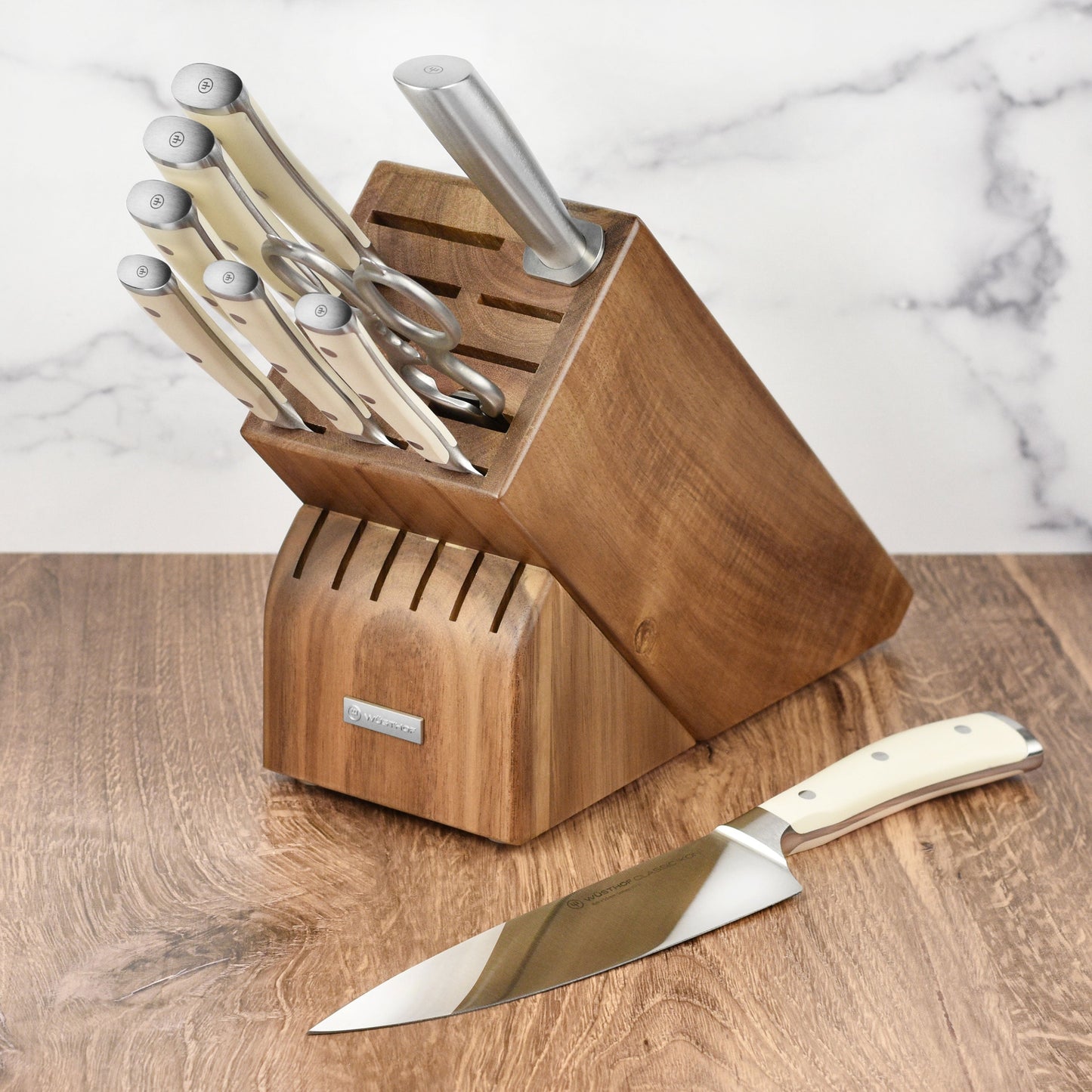 Wusthof Classic Ikon Creme 10 Piece Acacia Knife Block Set