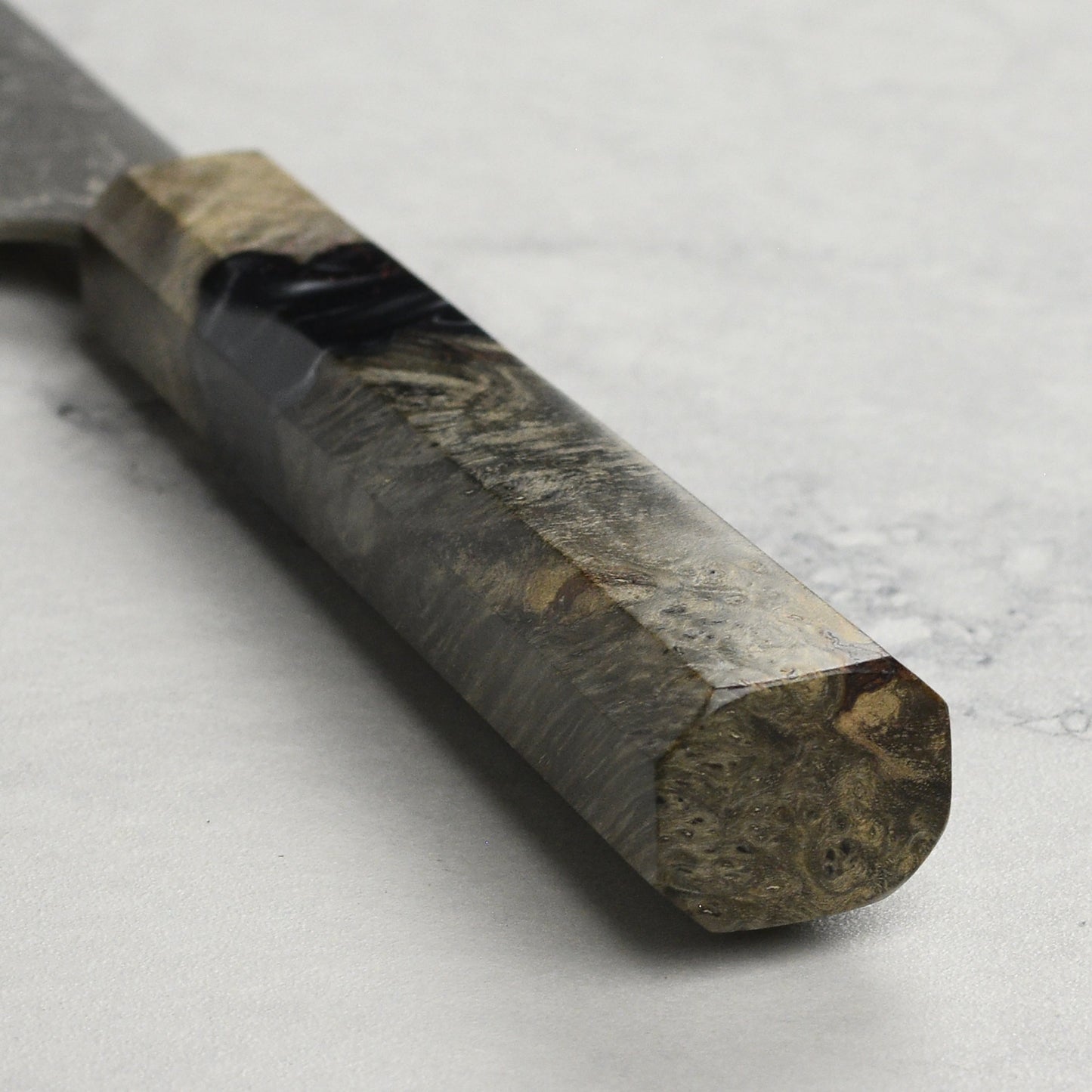 Saji SG2 Black Damascus 8.25" Gyuto, Stabilized Birch