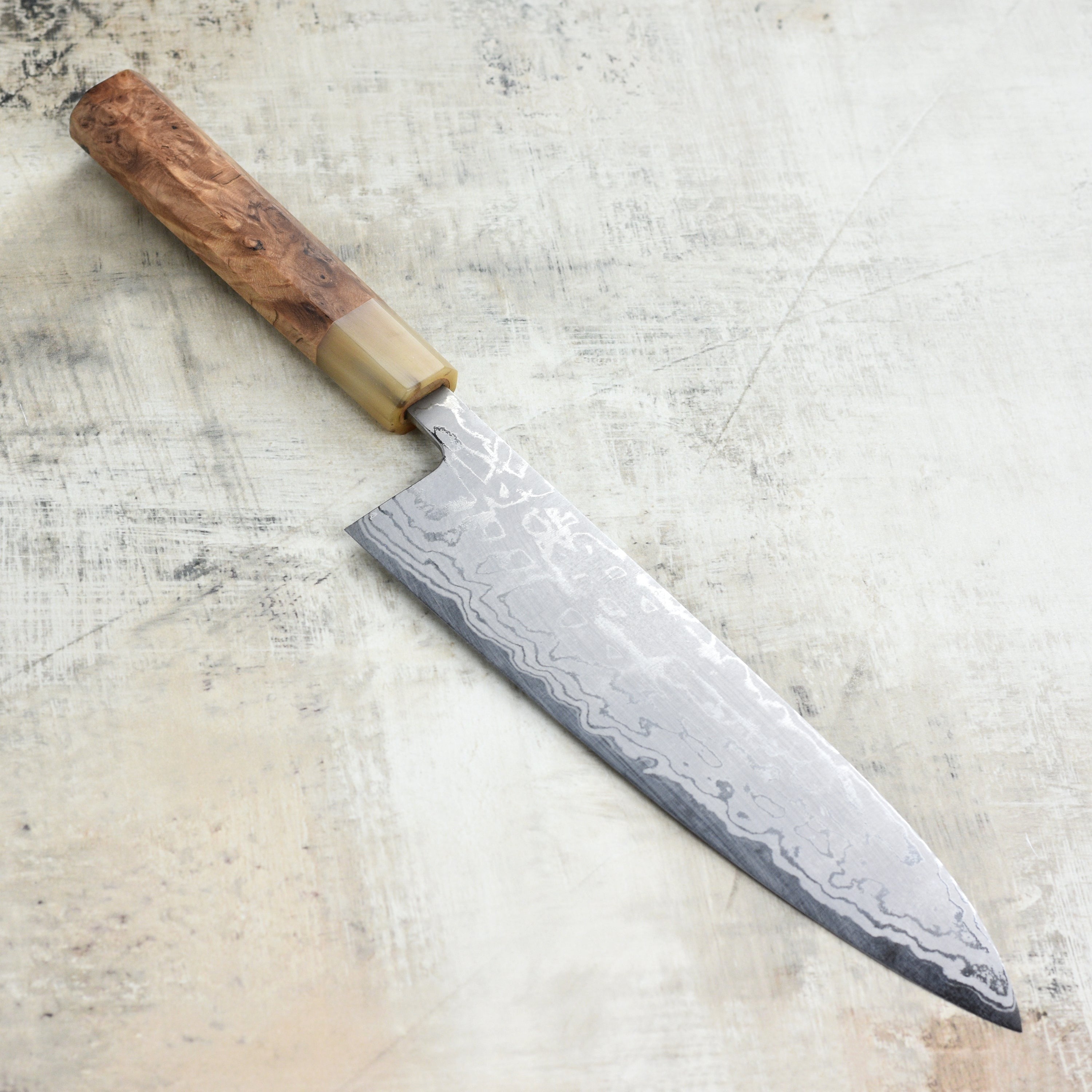 Shiro Kamo Shirogami #2 Damascus 8.25" Gyuto